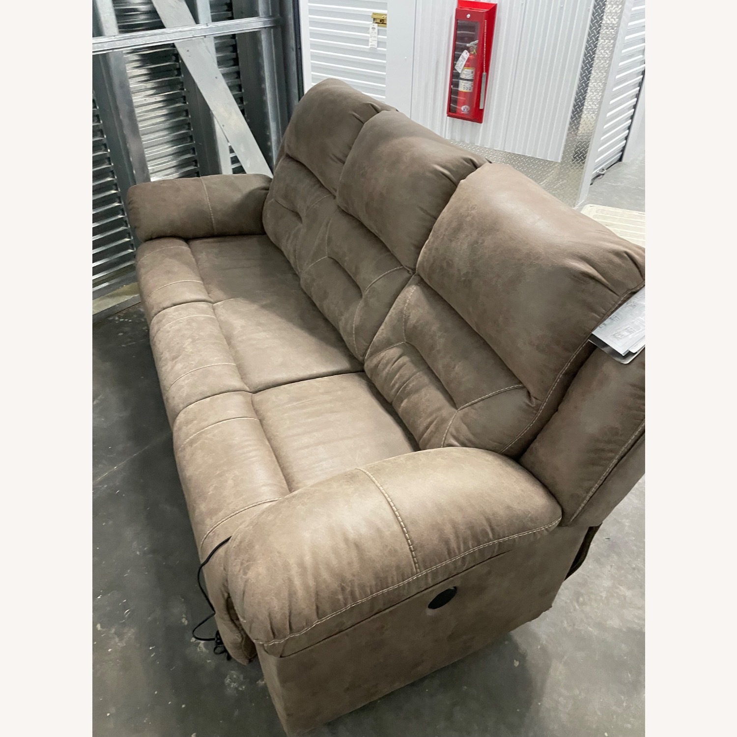 Power Recliner Brown Sofa - image-2