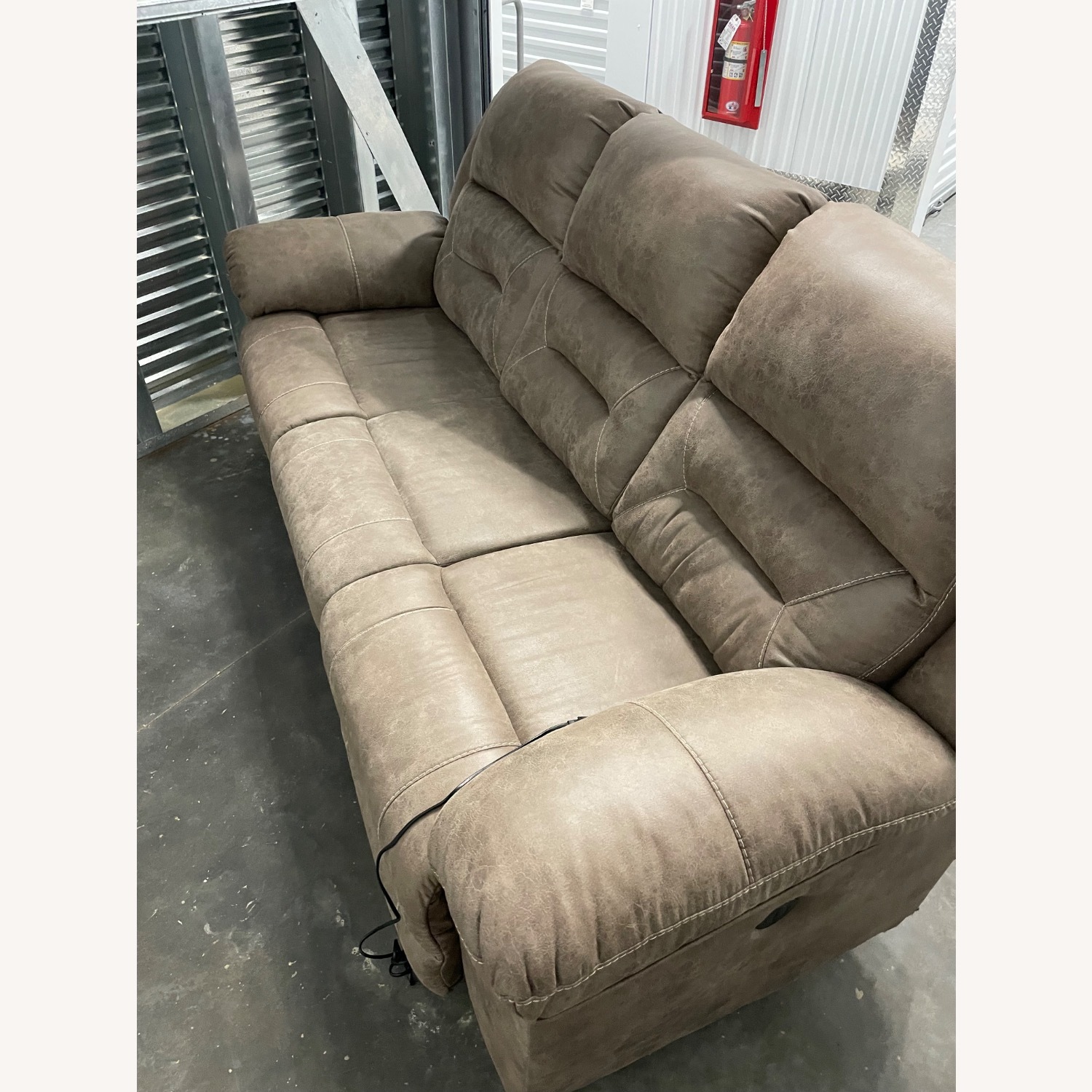 Power Recliner Brown Sofa - image-3