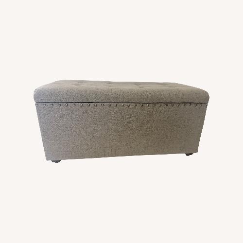 Used Wayfair Light Gray Fabric Ottoman for sale on AptDeco