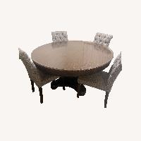 Raymour & Flanigan Dark Brown Wood Dining Set
