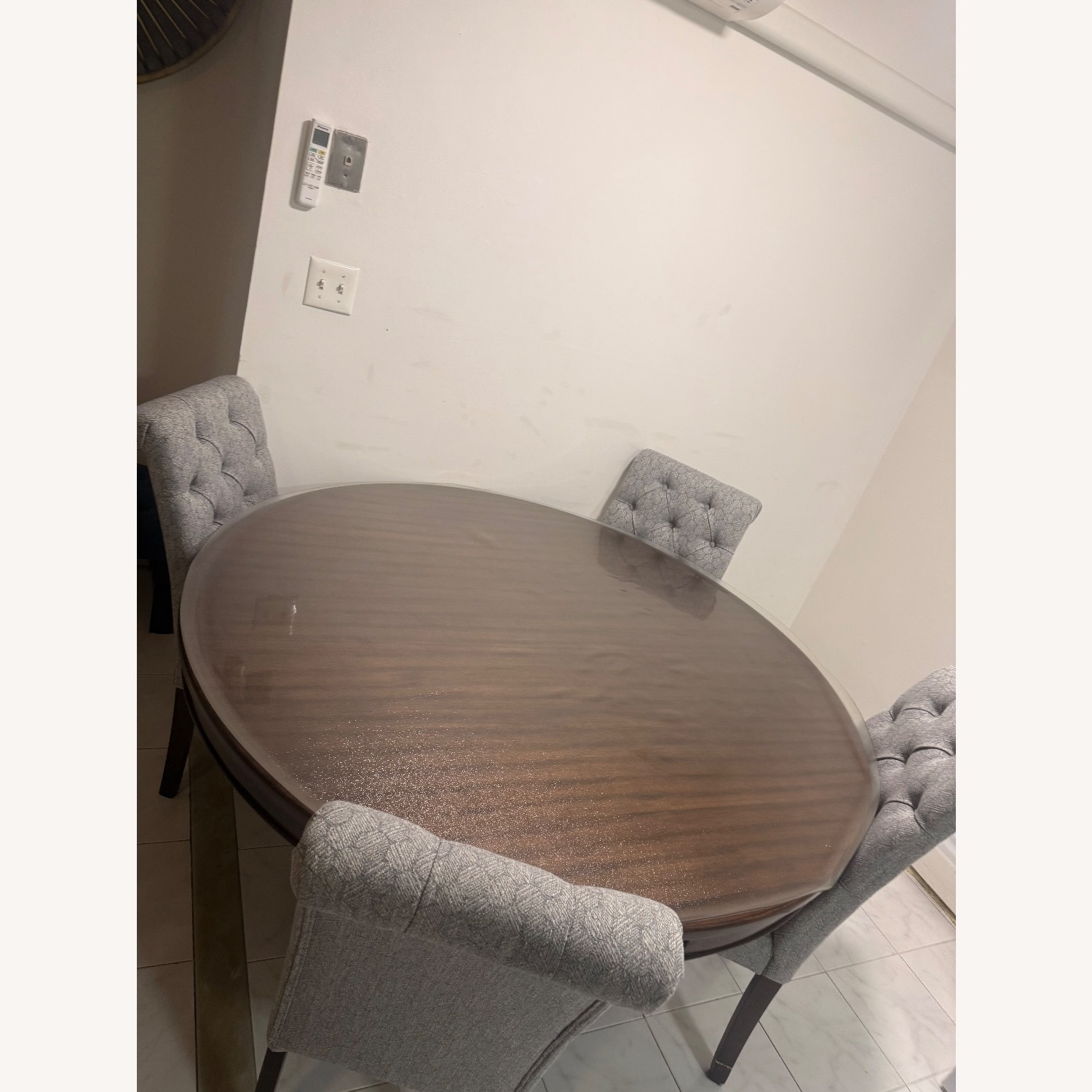 Raymour & Flanigan Dark Brown Wood Dining Set - image-1