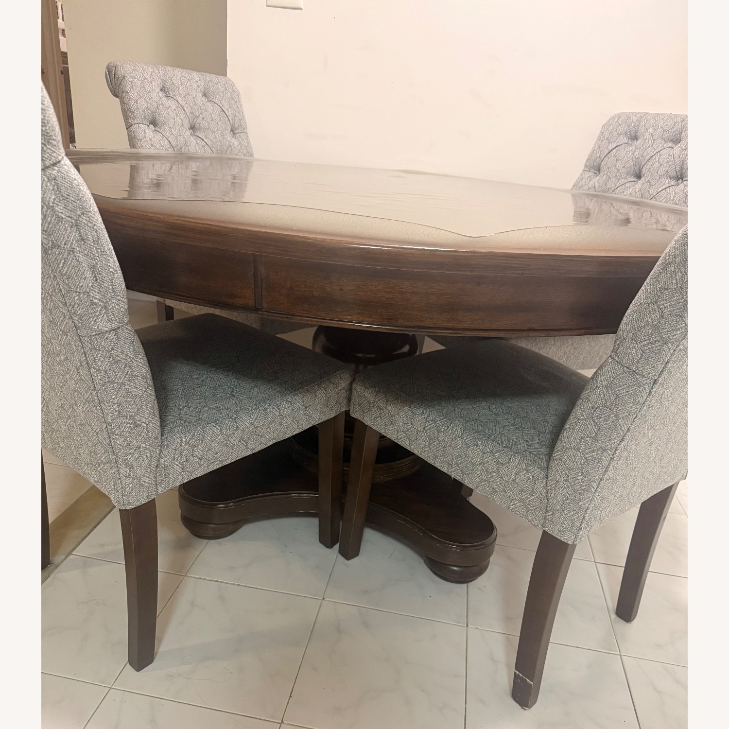 Raymour & Flanigan Dark Brown Wood Dining Set - image-2