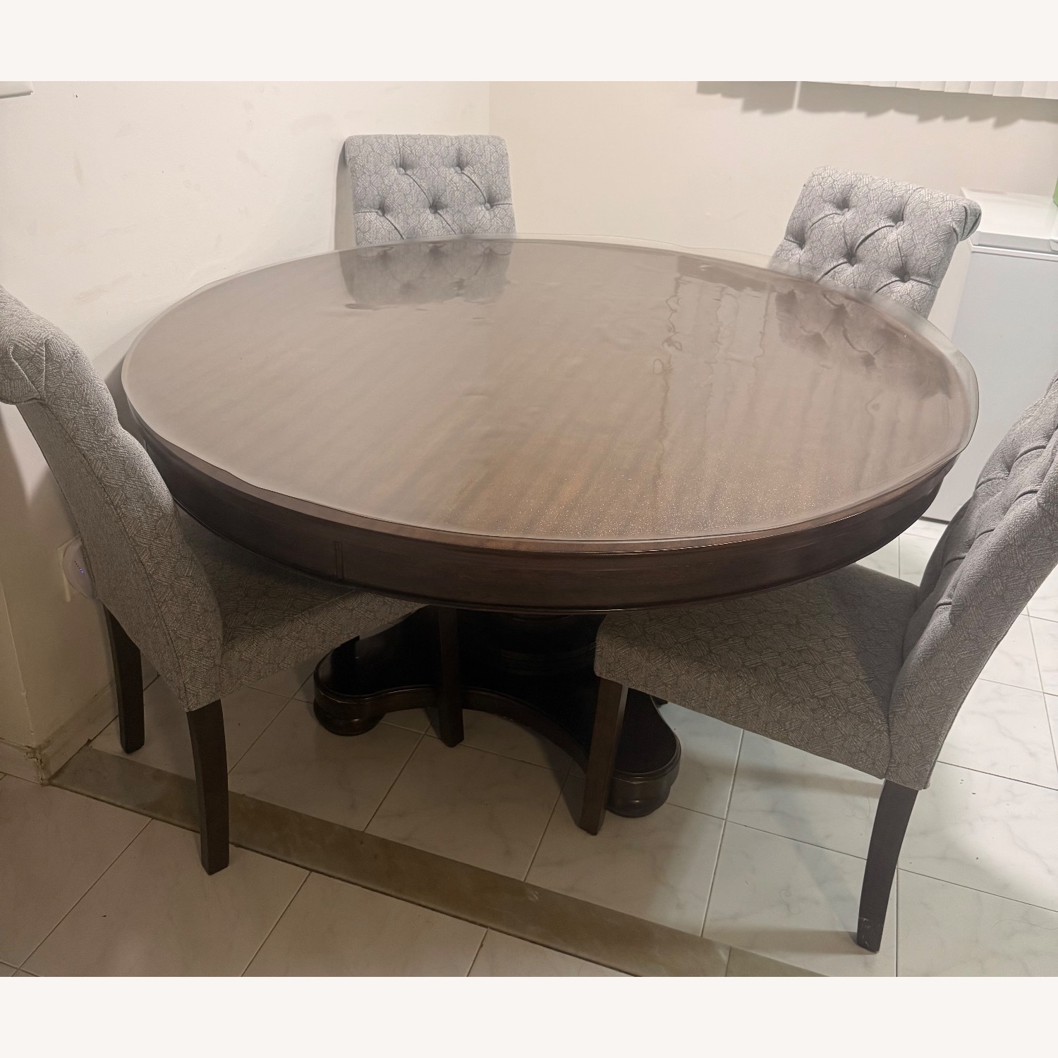 Raymour & Flanigan Dark Brown Wood Dining Set - image-3