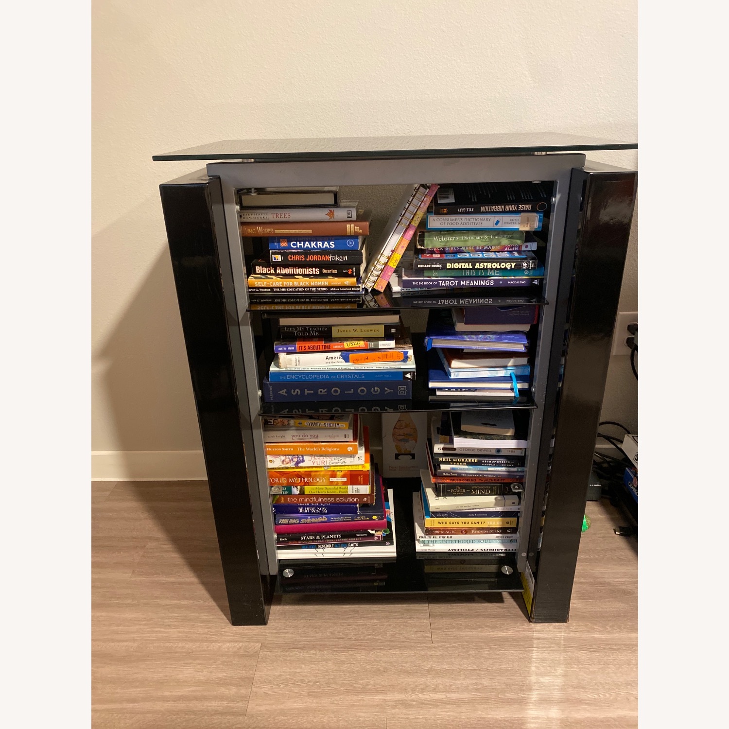 Black Glass Bookcase - image-1