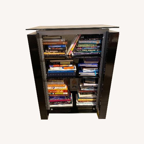 Used Black Glass Bookcase for sale on AptDeco