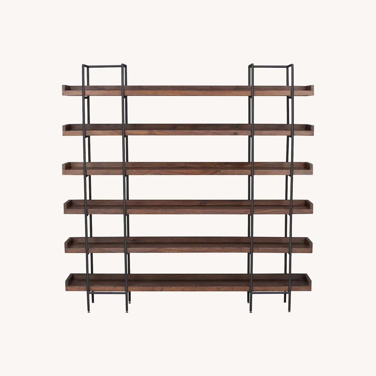 Crate & Barrel Beckett Dark Brown Wood Bookcase - image-0