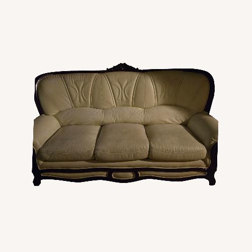Used Vintage/Antique Finds White Leather 3 Seater Sofa for sale on AptDeco