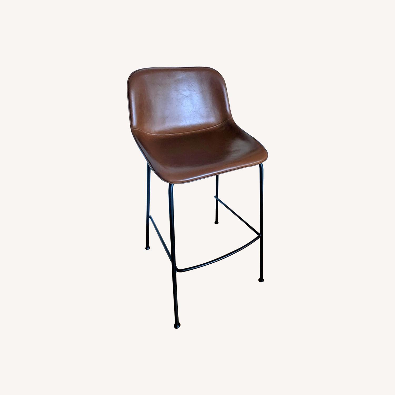 EQ3 Brown Leather Stools - image-0