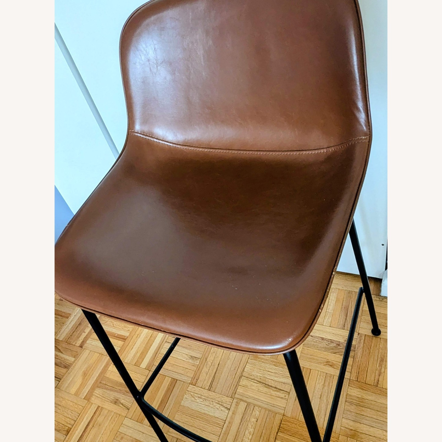 EQ3 Brown Leather Stools - image-2