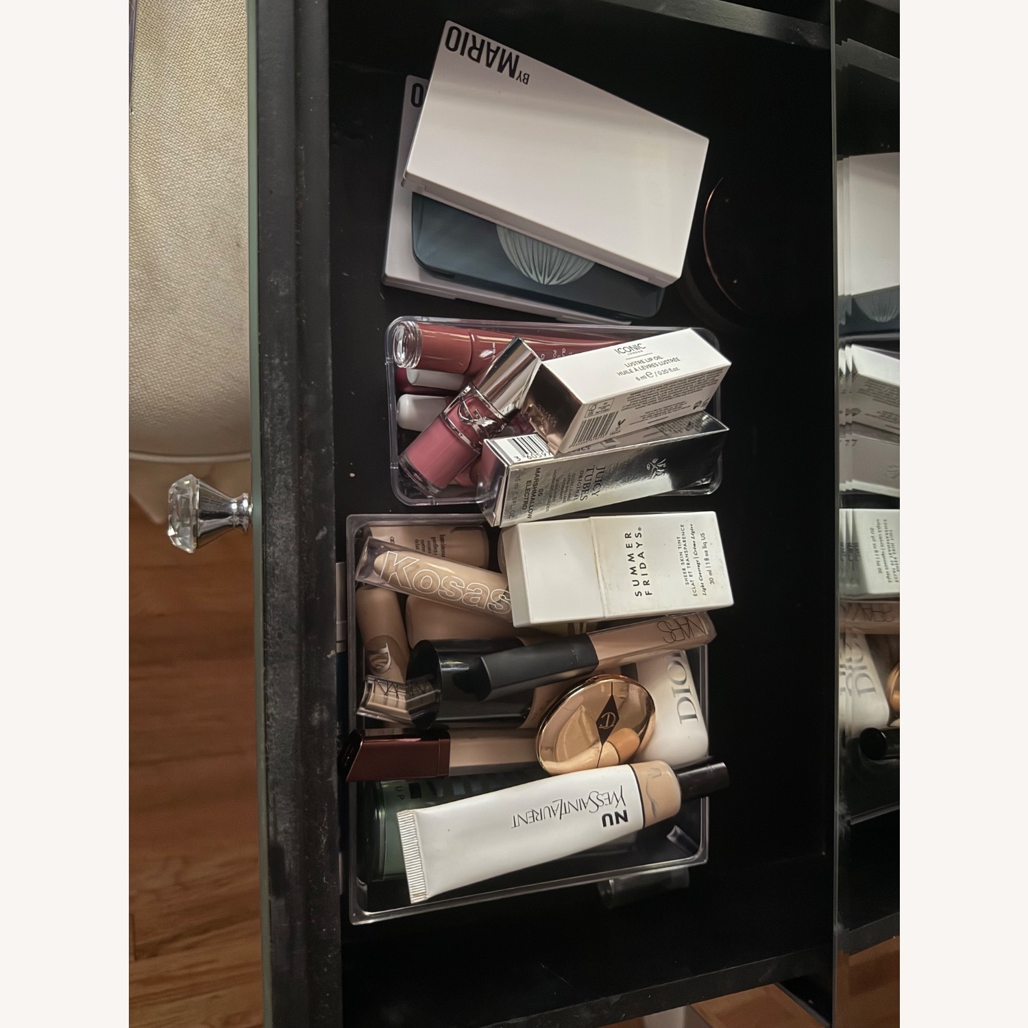 Wayfair Denel Silver Mirrored Glass Desk - image-4