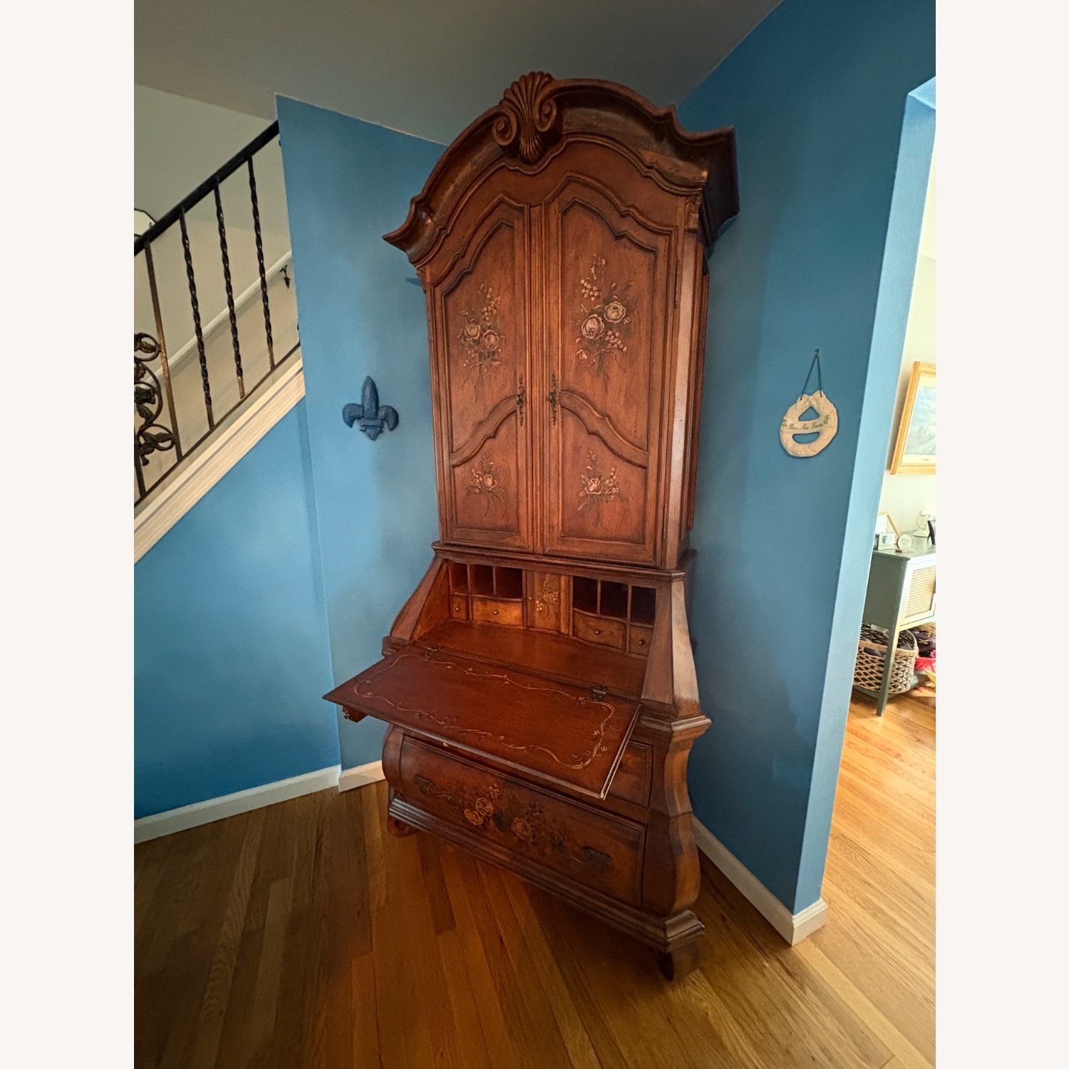 Ethan Allen Tuscany Bombay Dark Brown Wood Desk - image-4