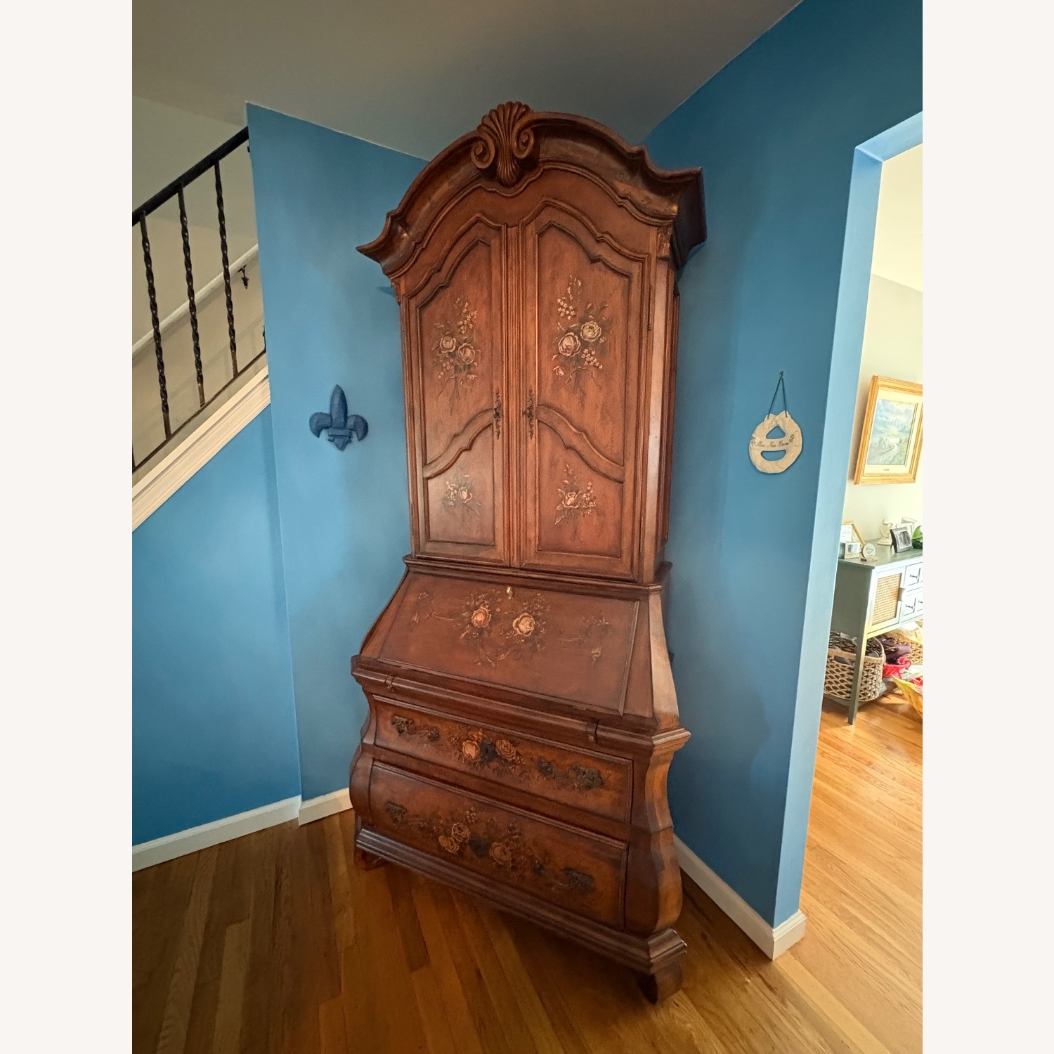 Ethan Allen Tuscany Bombay Dark Brown Wood Desk - image-1