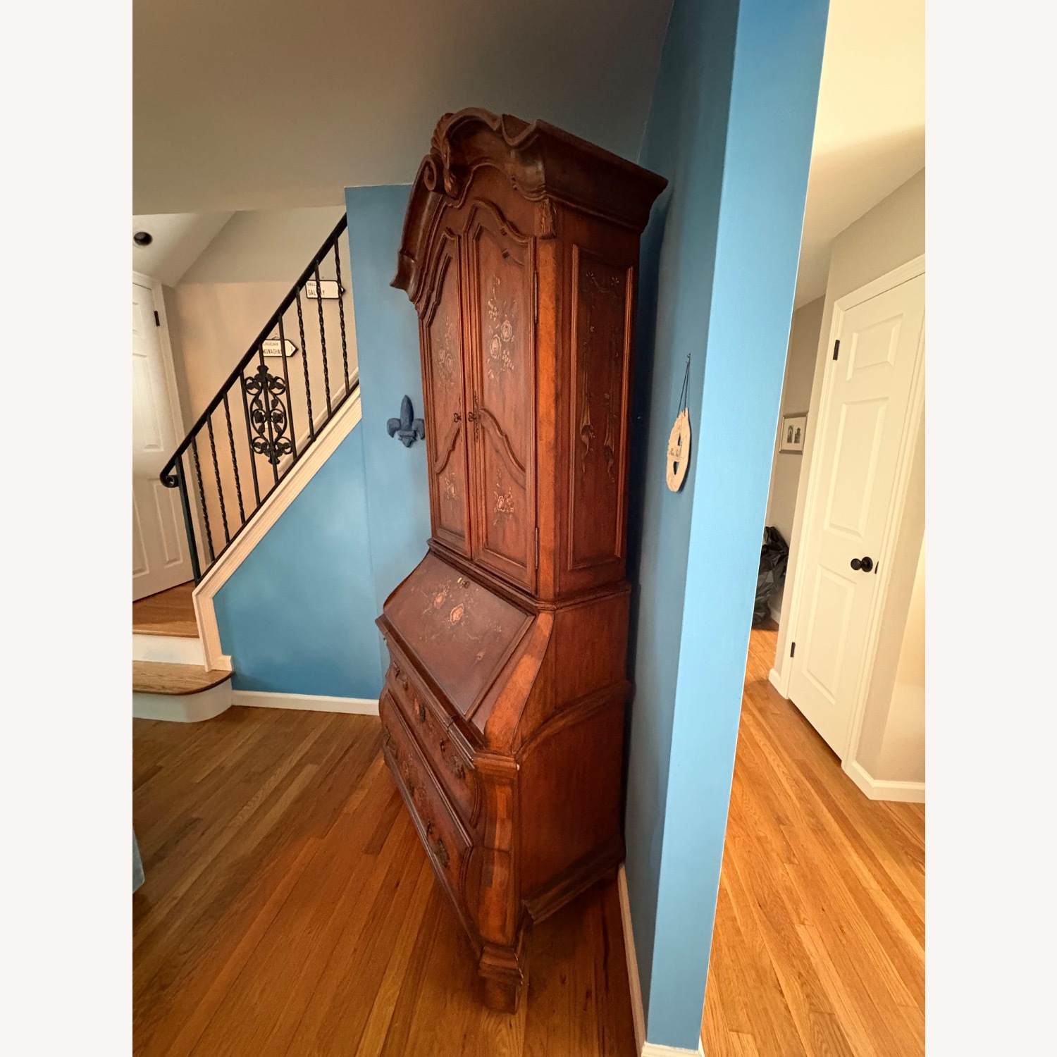 Ethan Allen Tuscany Bombay Dark Brown Wood Desk - image-2