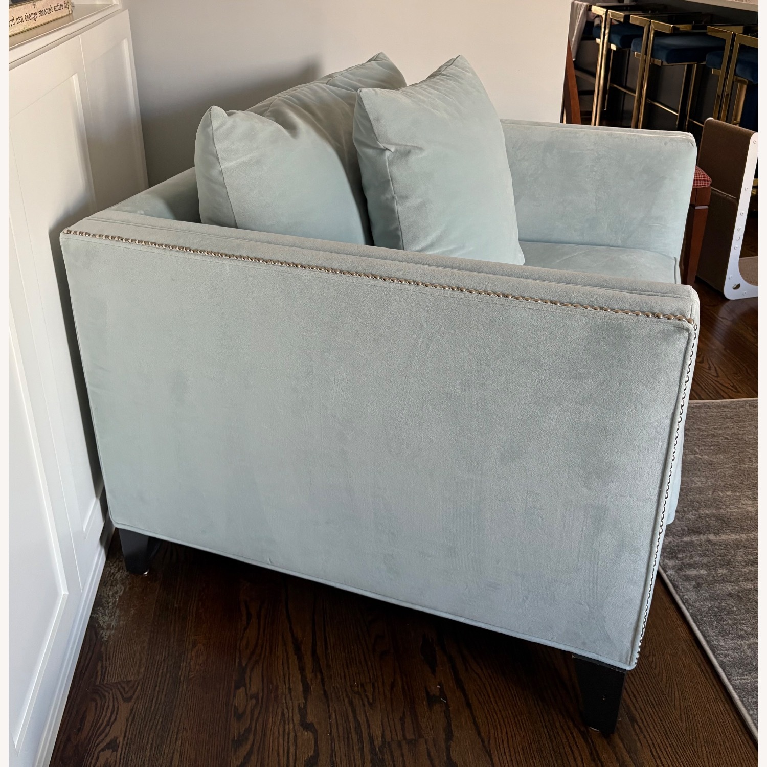 Bloomingdale's Jaqueline Tiffany Blue Fabric Armchair - image-3