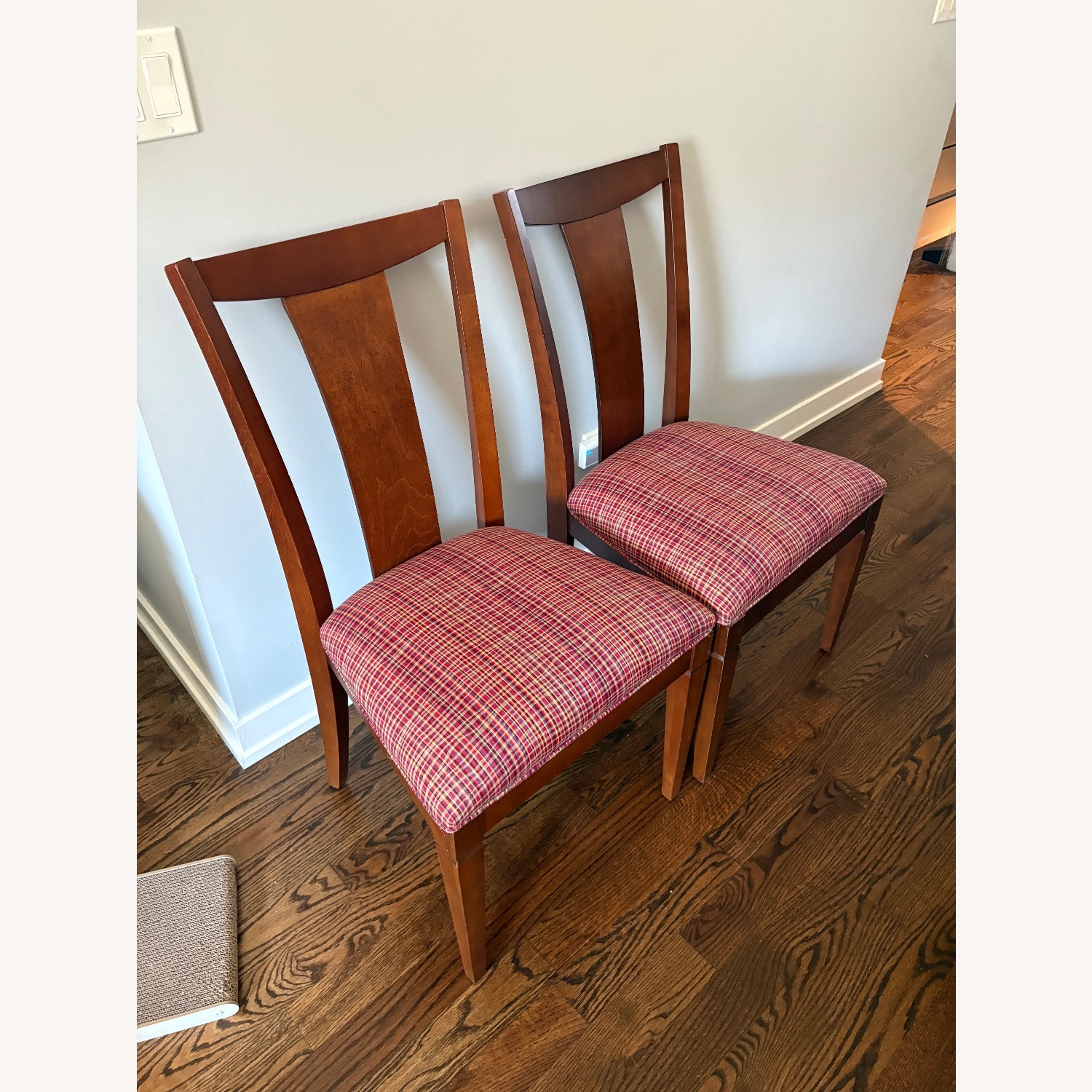 Ethan Allen Red Fabric Dining Chairs - image-1