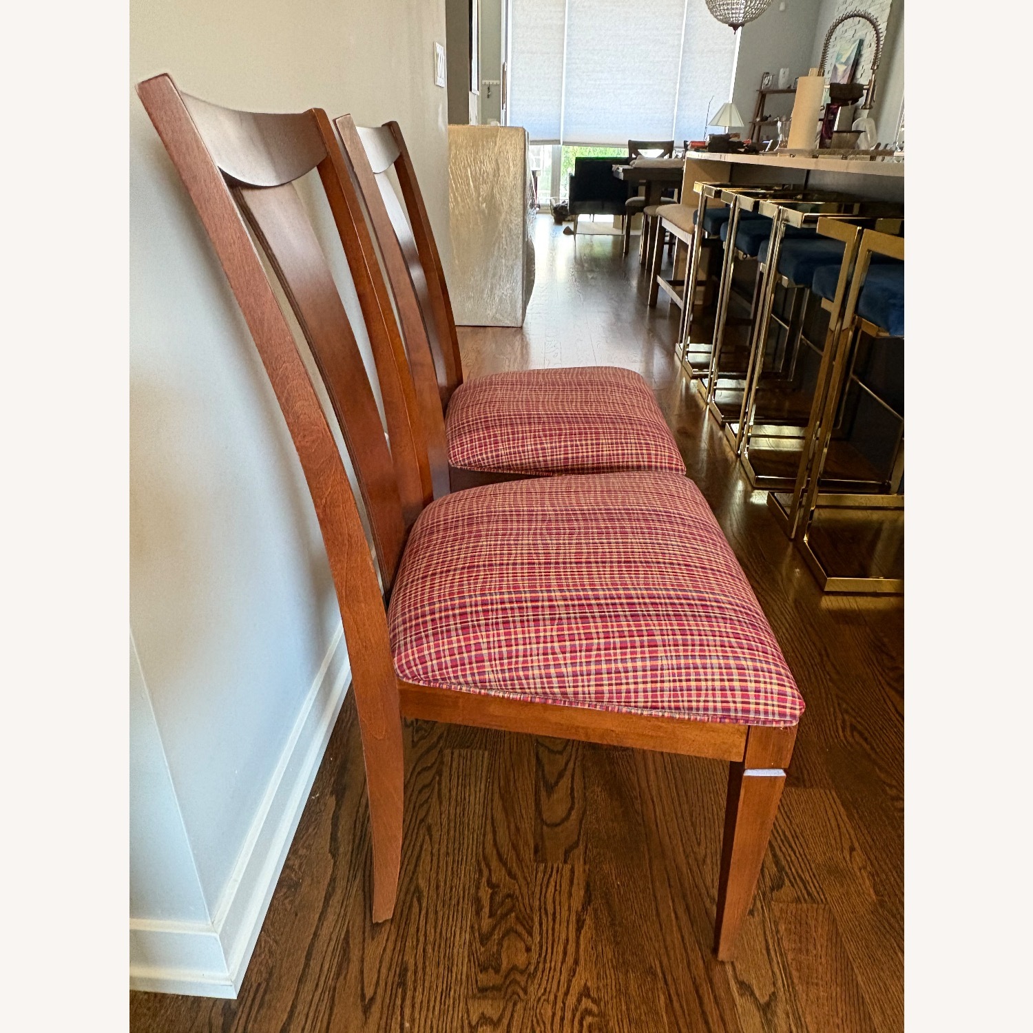 Ethan Allen Red Fabric Dining Chairs - image-3