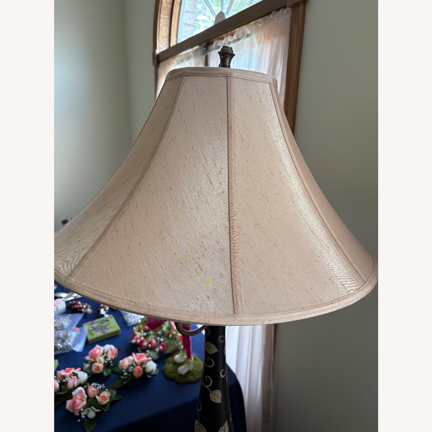 Ethan Allen Black and Gold Wood Floor Lamp - image-3