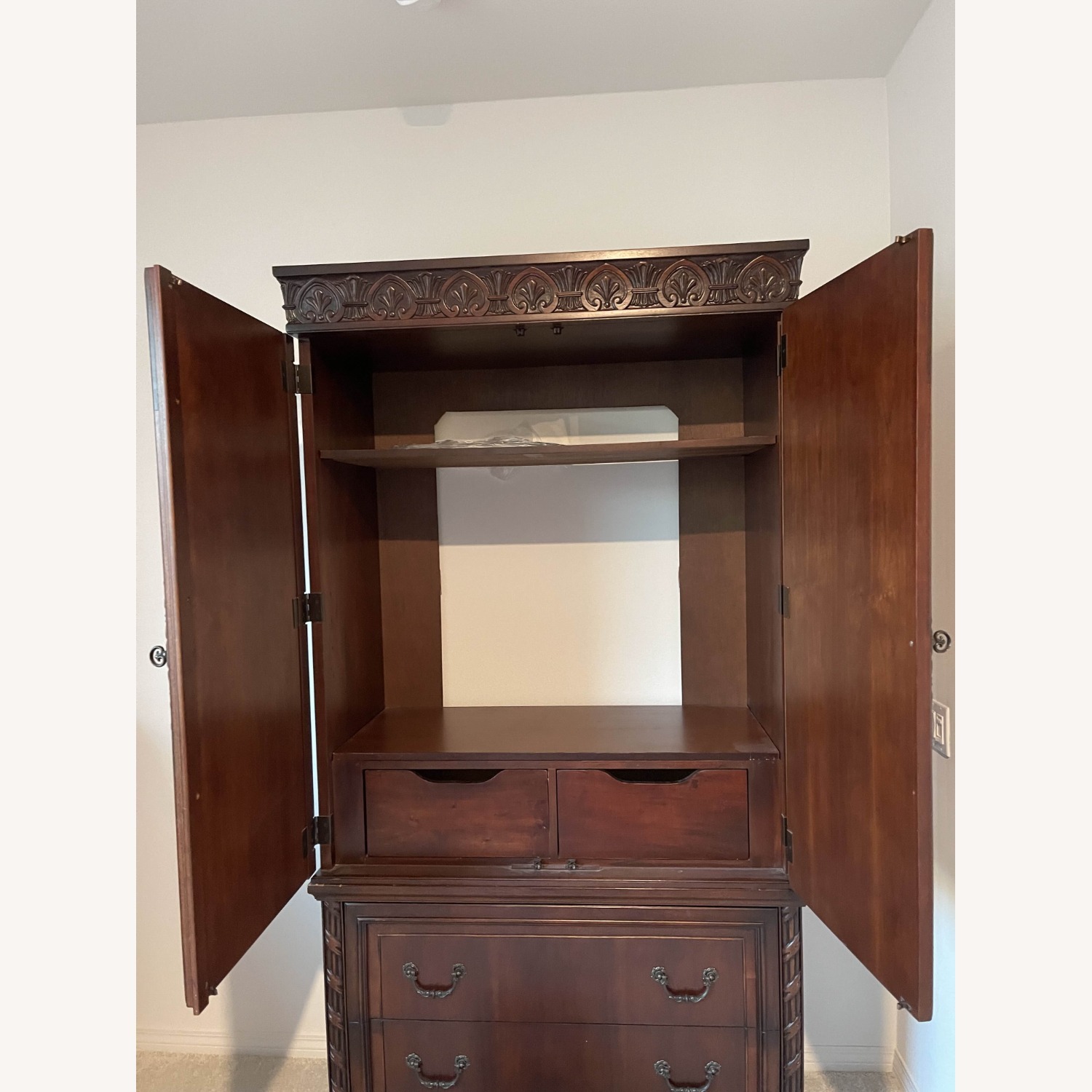 Vintage/Antique Finds Dark Brown Wood Armoire - image-14