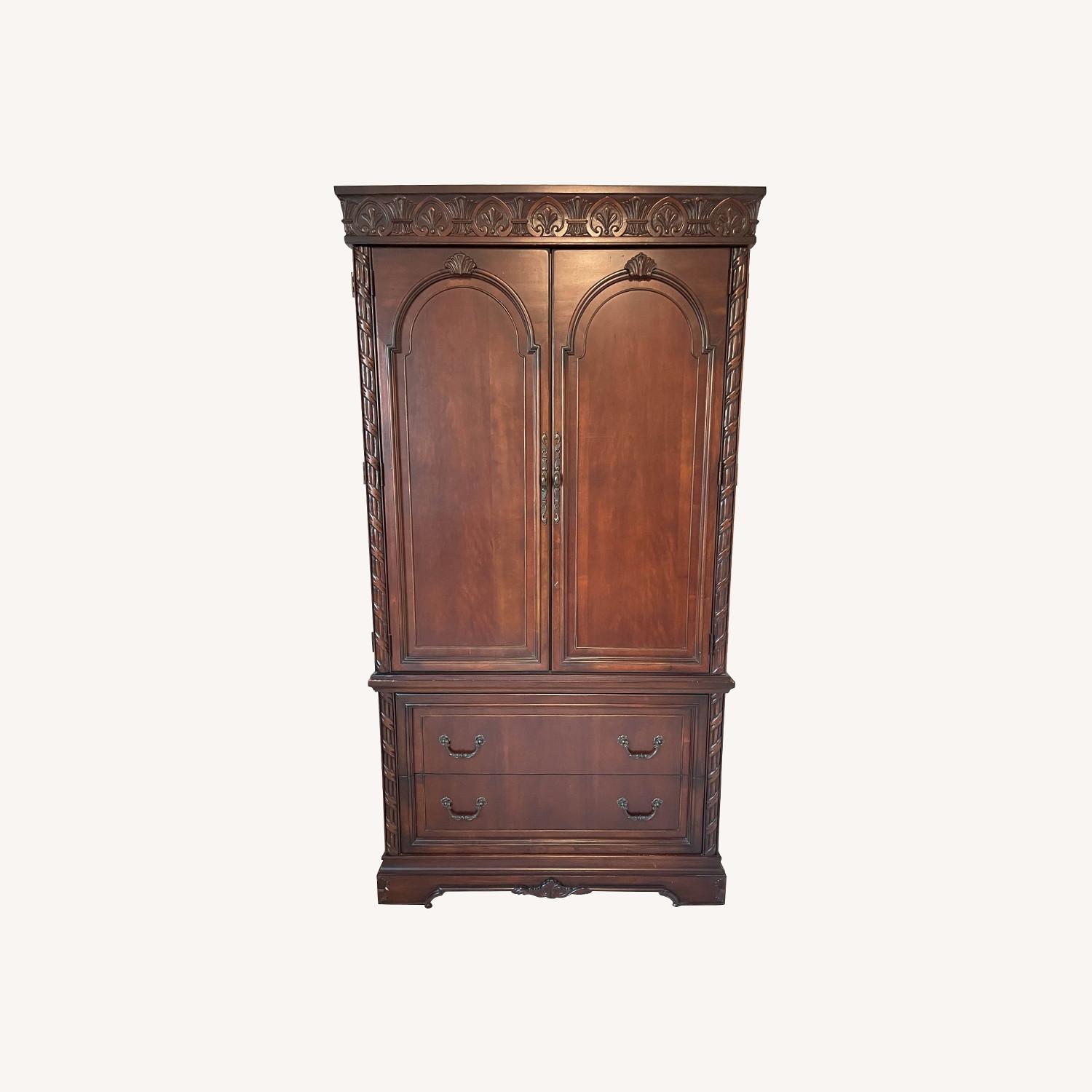 Vintage/Antique Finds Dark Brown Wood Armoire - image-0