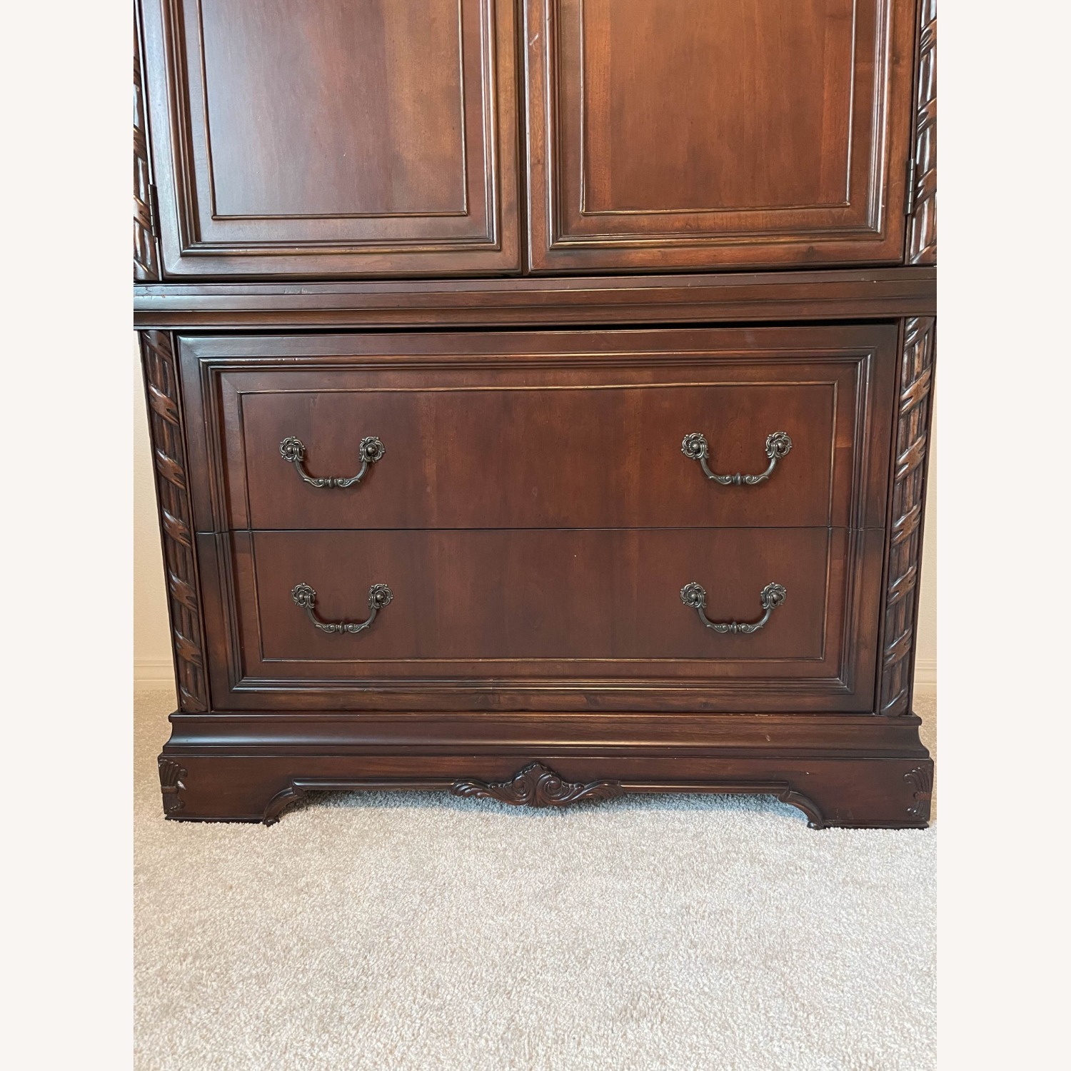 Vintage/Antique Finds Dark Brown Wood Armoire - image-11