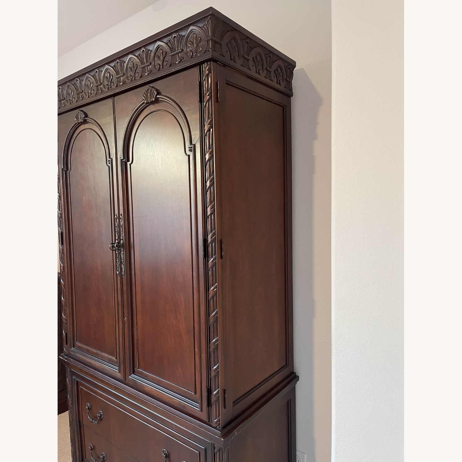 Vintage/Antique Finds Dark Brown Wood Armoire - image-12