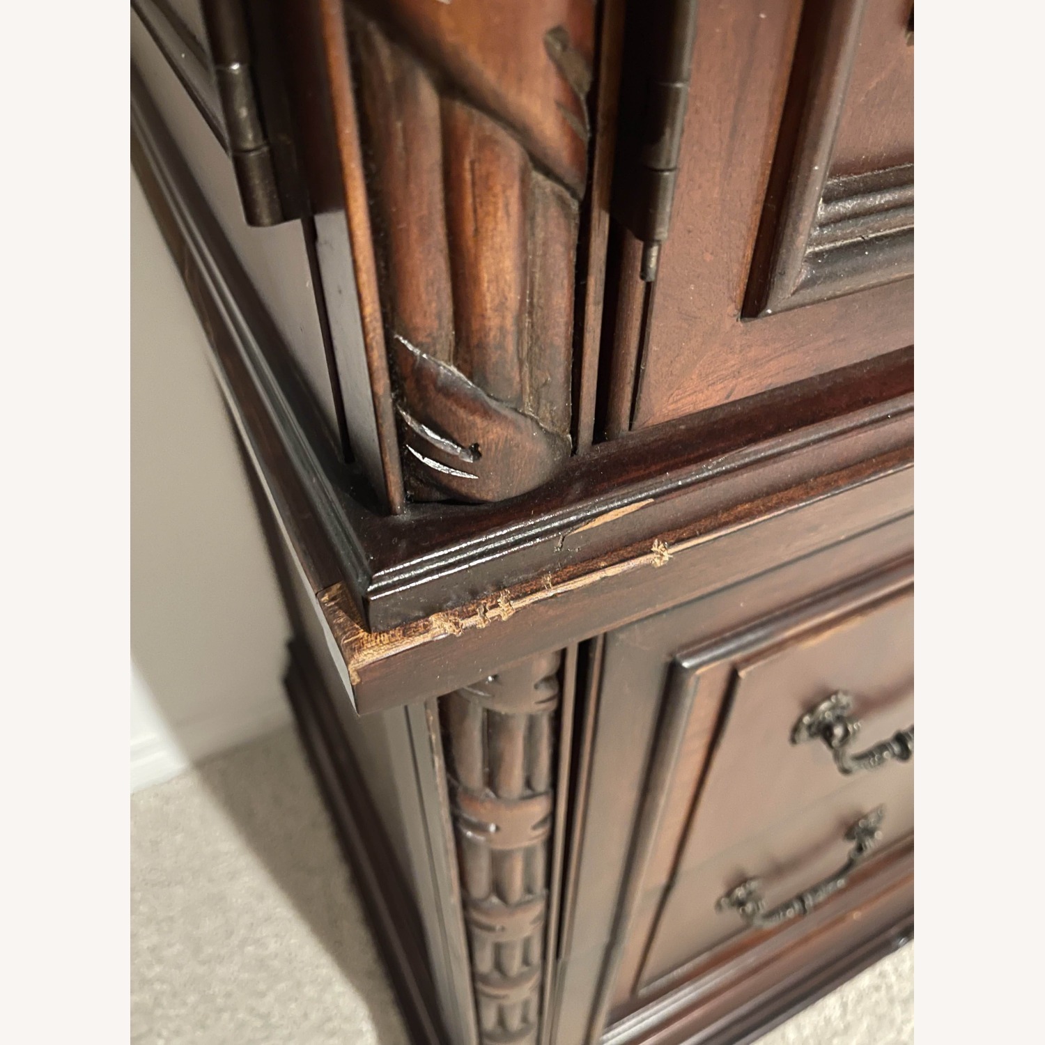 Vintage/Antique Finds Dark Brown Wood Armoire - image-2