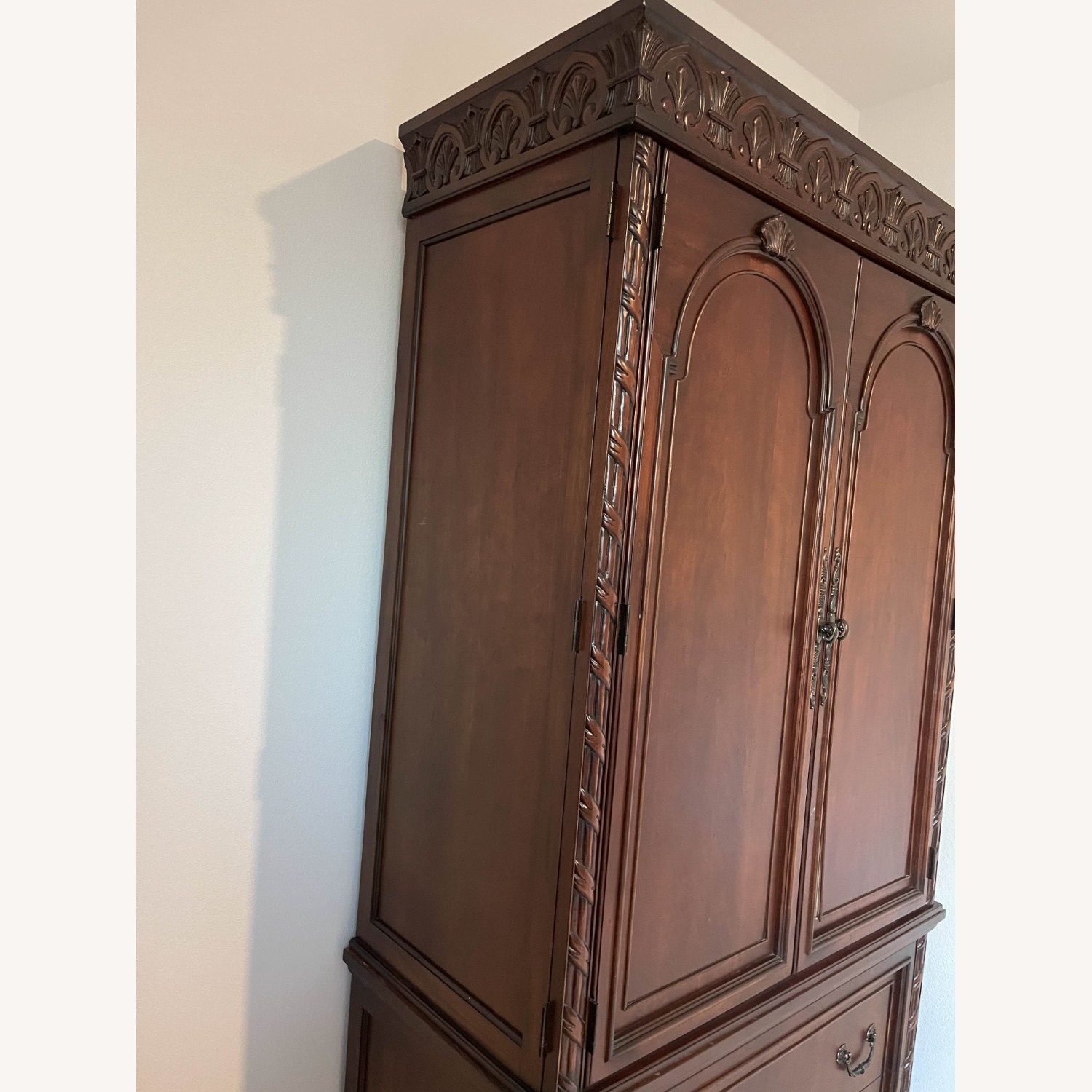 Vintage/Antique Finds Dark Brown Wood Armoire - image-5