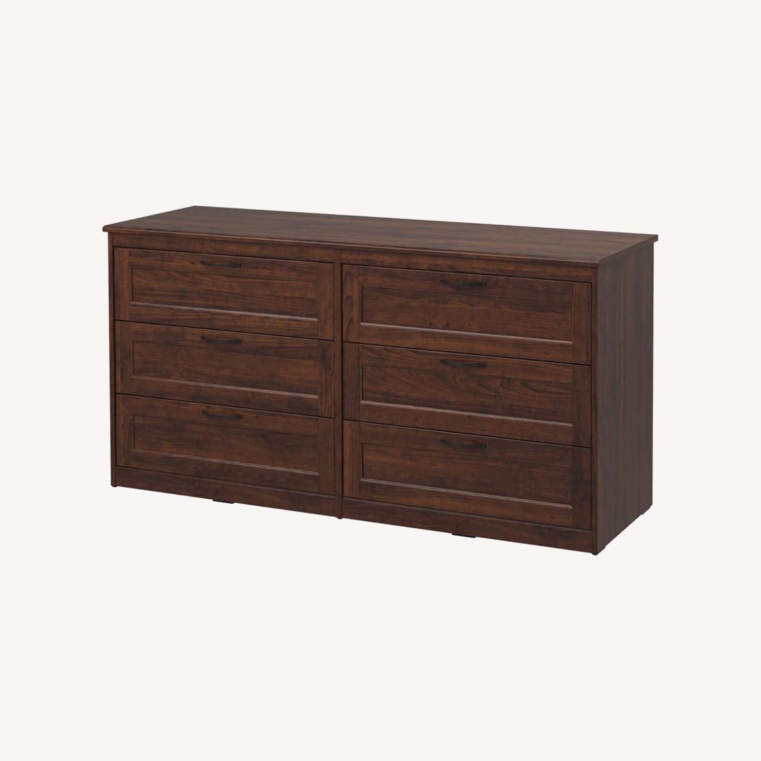 IKEA Dark Brown Wood Chest - image-0