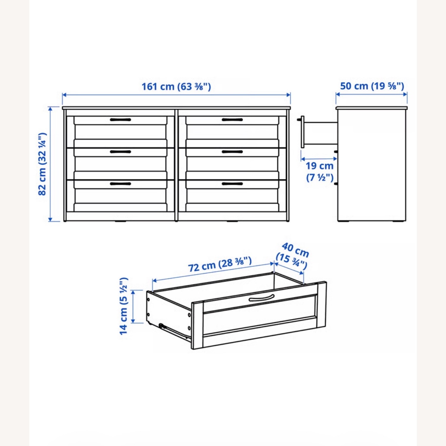 IKEA Dark Brown Wood Chest - image-2