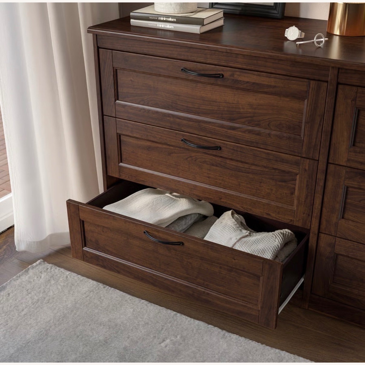 IKEA Dark Brown Wood Chest - image-3