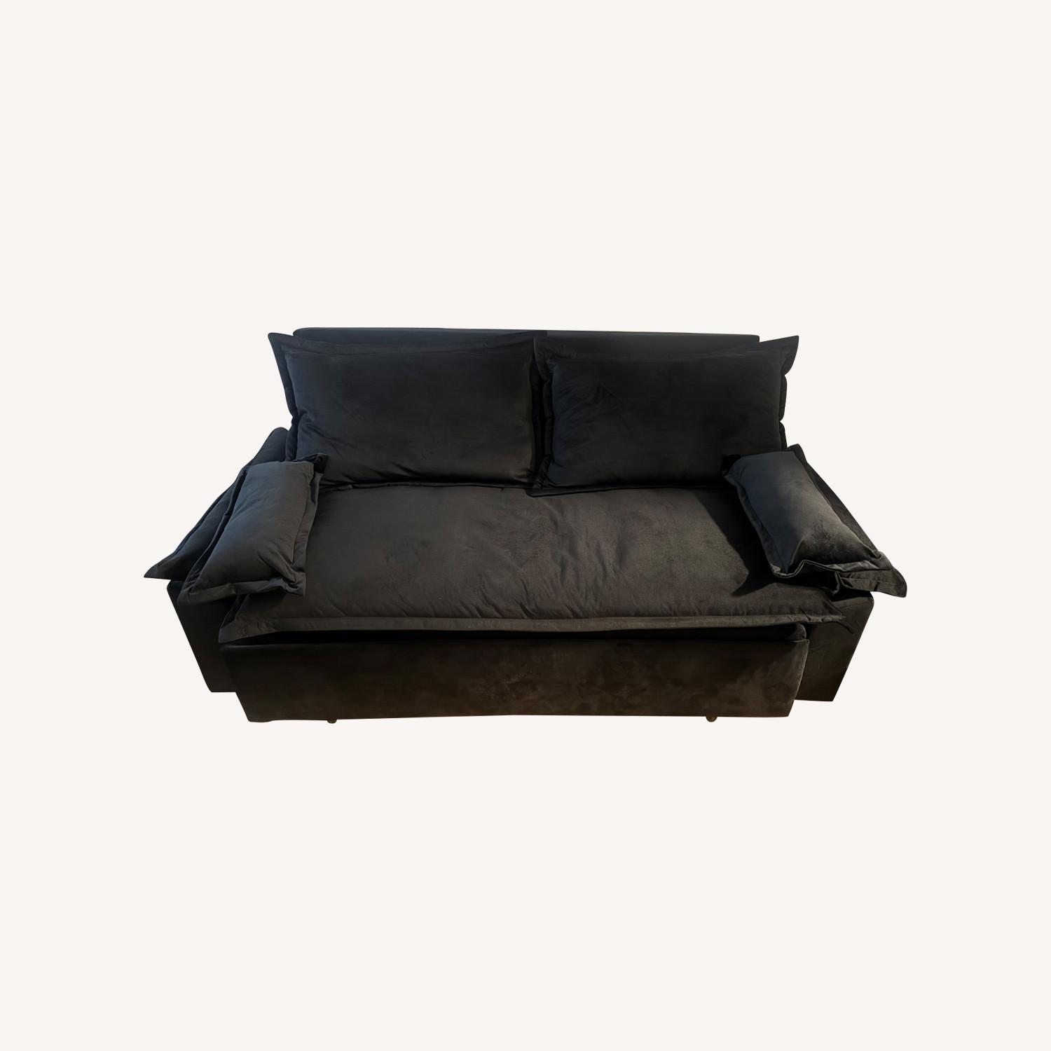 Bed Bath & Beyond Black Velvet Sleeper Sofa - image-0