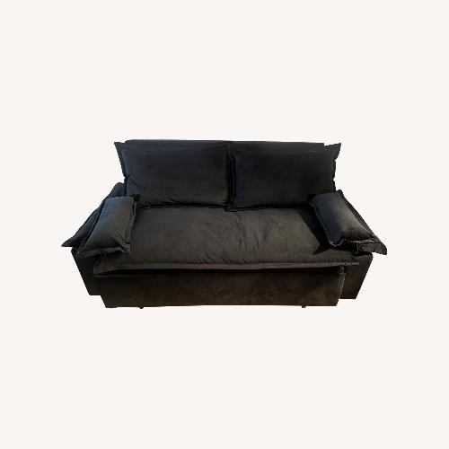 Used Bed Bath & Beyond Black Velvet Sleeper Sofa for sale on AptDeco
