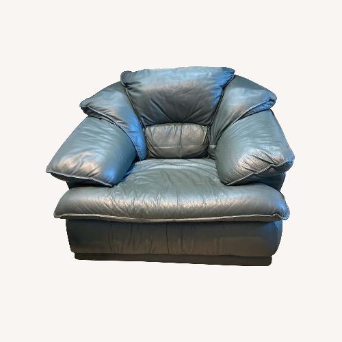 Used Soft Line Group Italian Made Leather Sofa Chair for sale on AptDeco