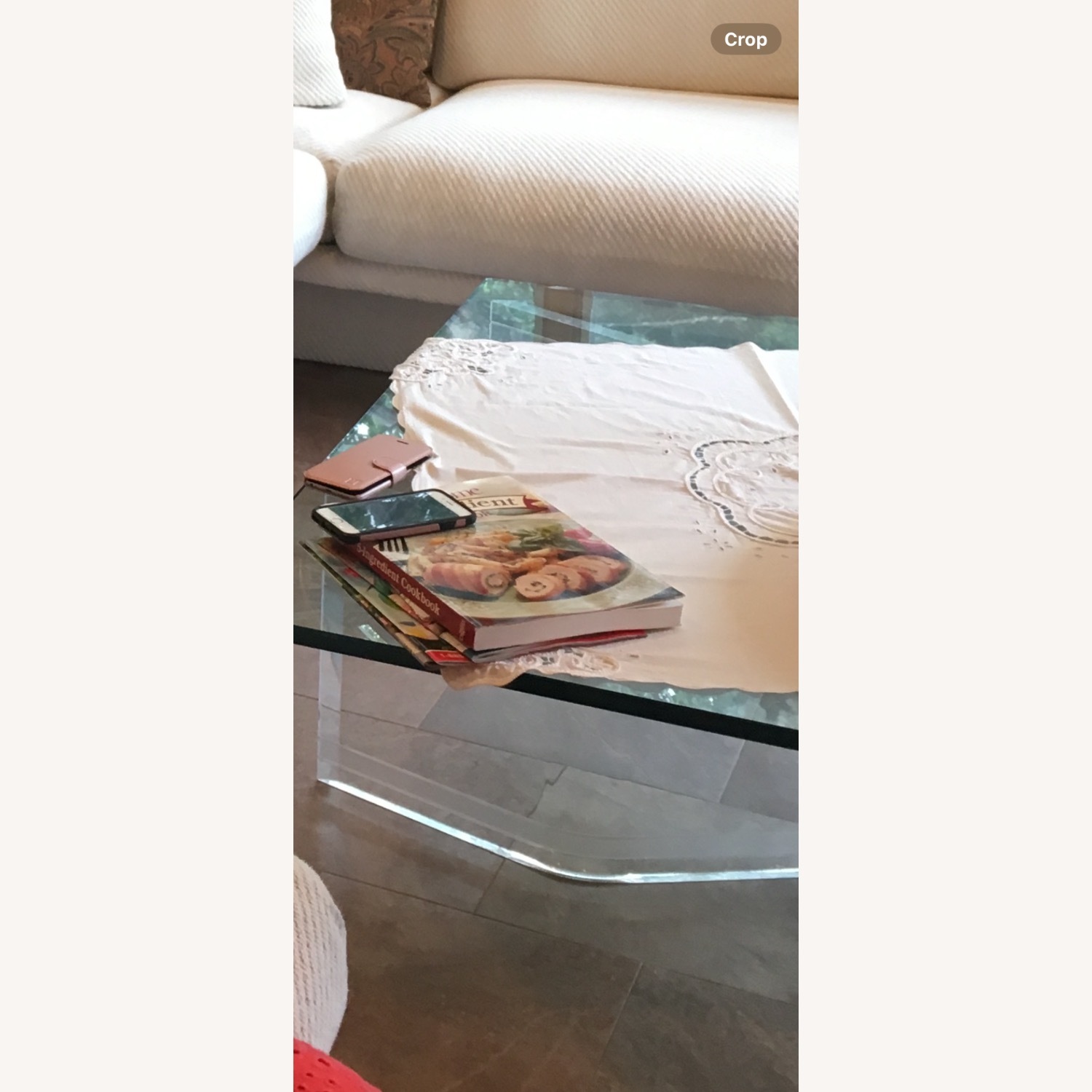 Modern Beveled Glass Coffee Table  - image-4