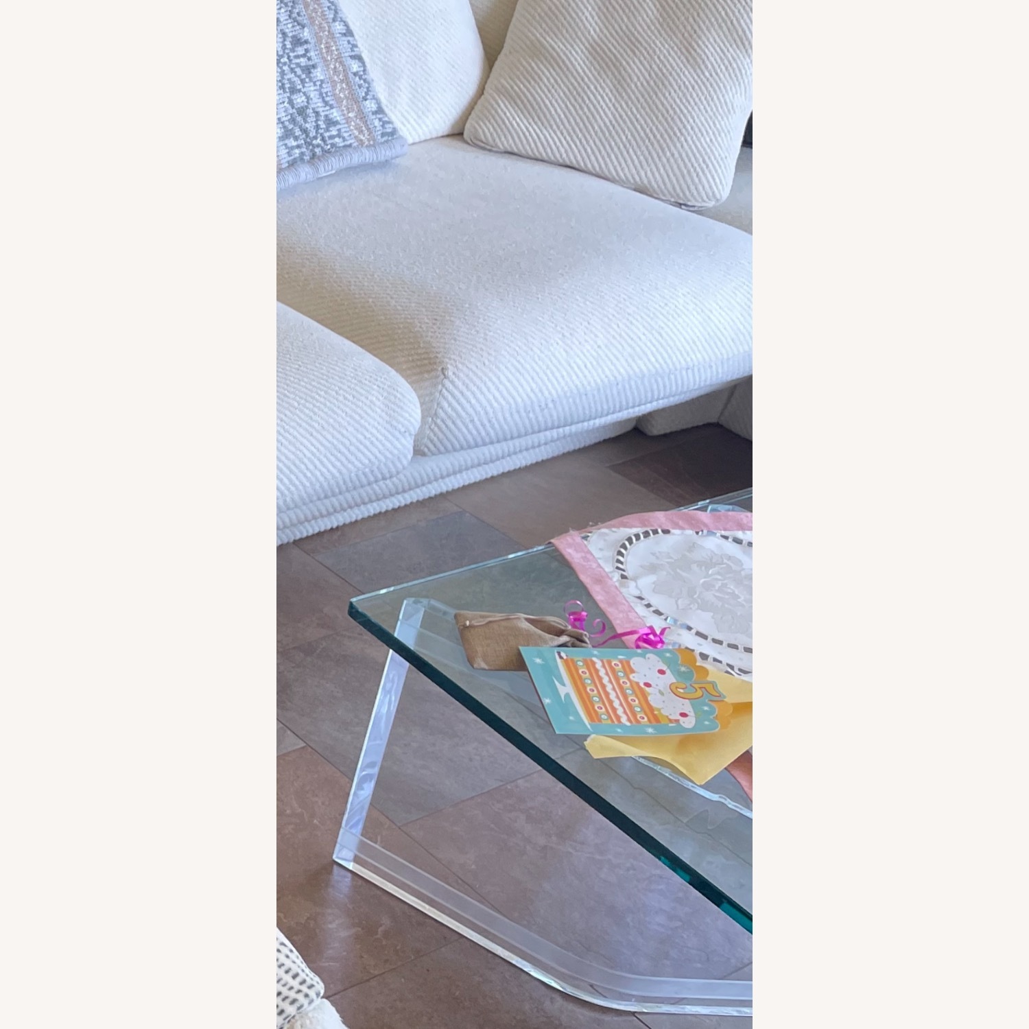 Modern Beveled Glass Coffee Table  - image-3