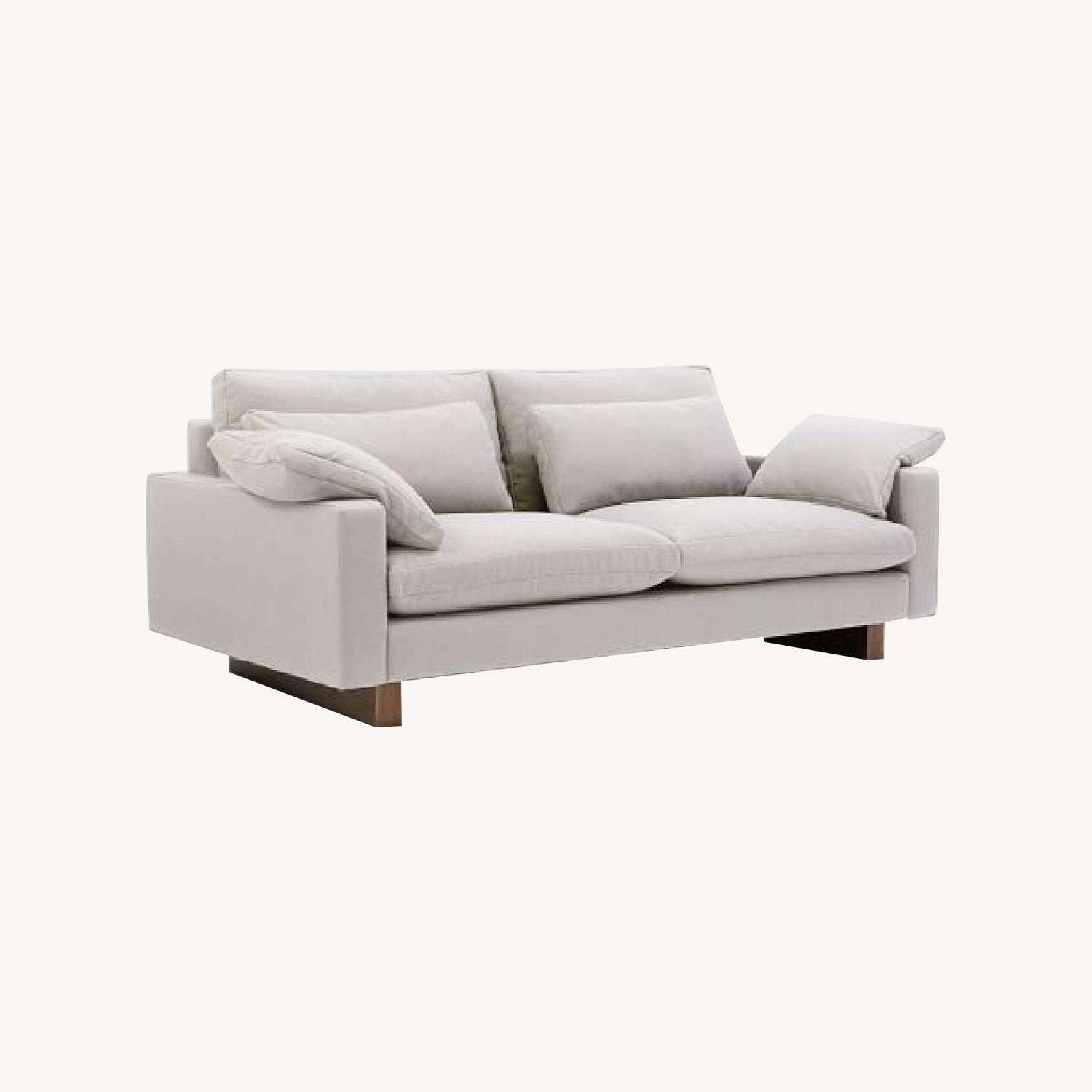 West Elm Harmony White Fabric 2 Seater Sofa - image-0