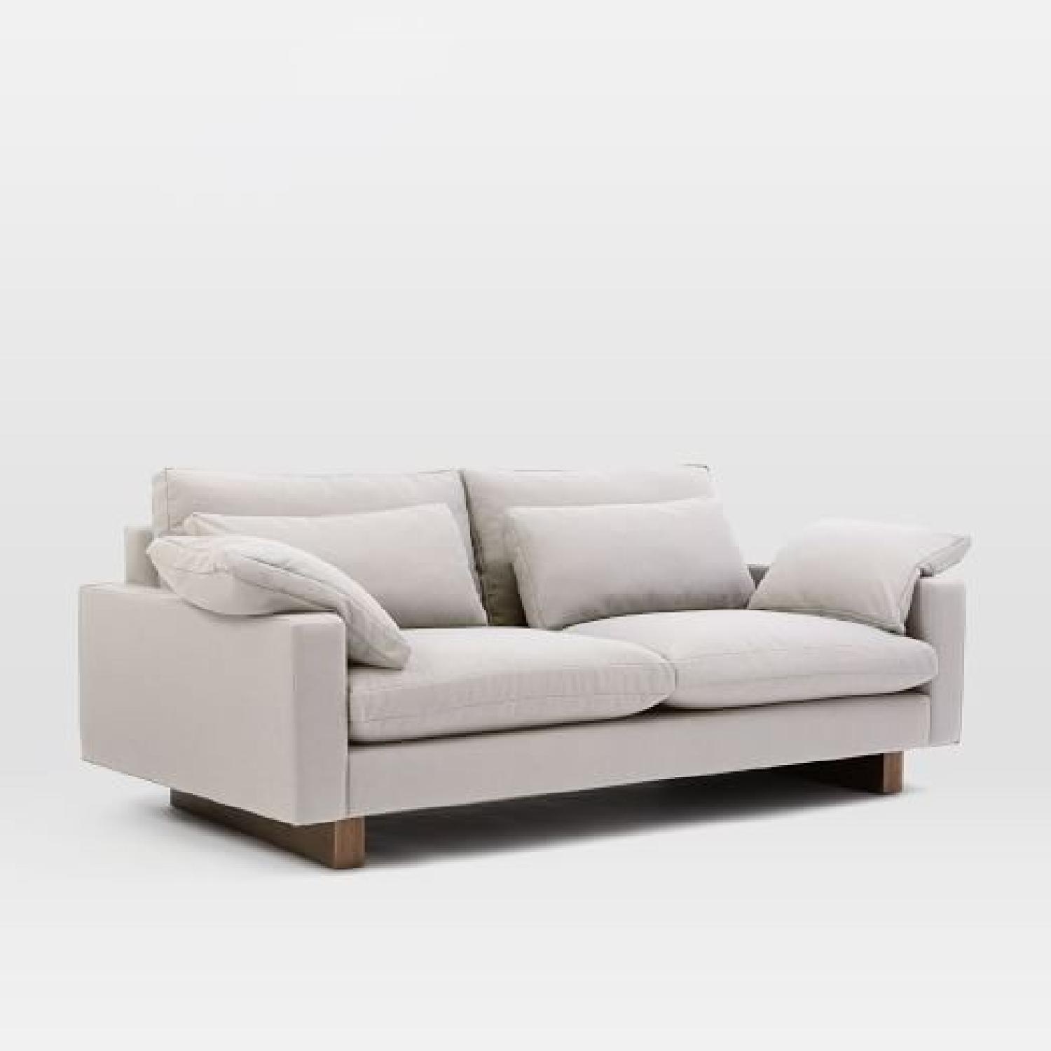 West Elm Harmony White Fabric 2 Seater Sofa - image-6
