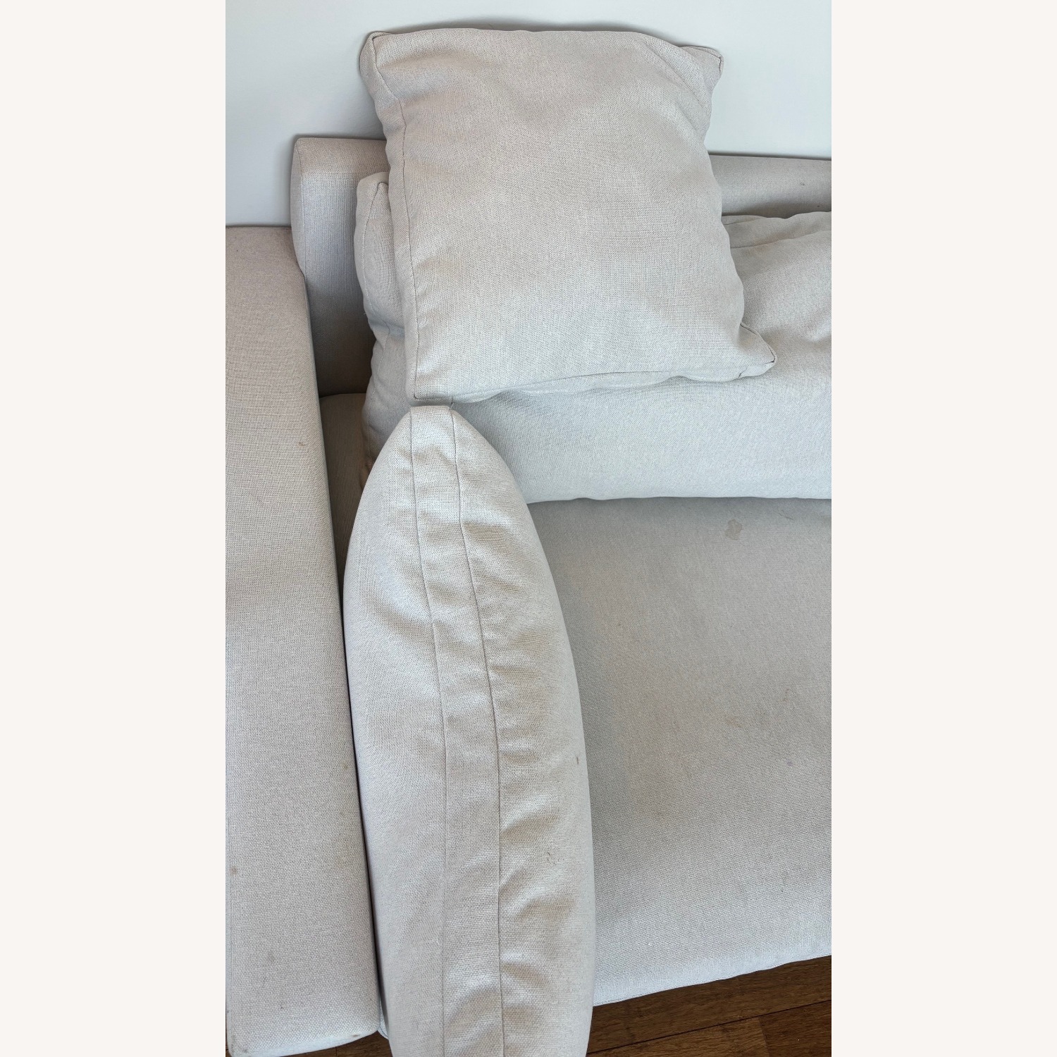 West Elm Harmony White Fabric 2 Seater Sofa - image-4