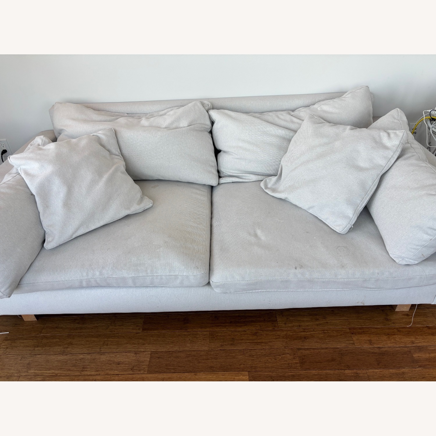 West Elm Harmony White Fabric 2 Seater Sofa - image-2