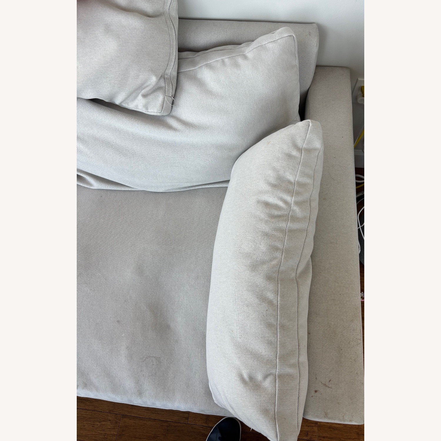 West Elm Harmony White Fabric 2 Seater Sofa - image-5