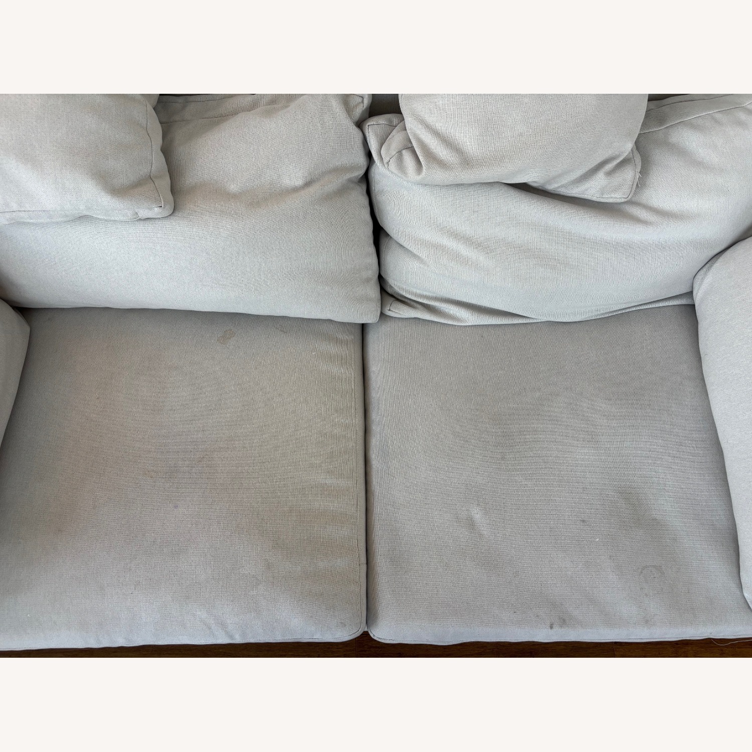 West Elm Harmony White Fabric 2 Seater Sofa - image-3