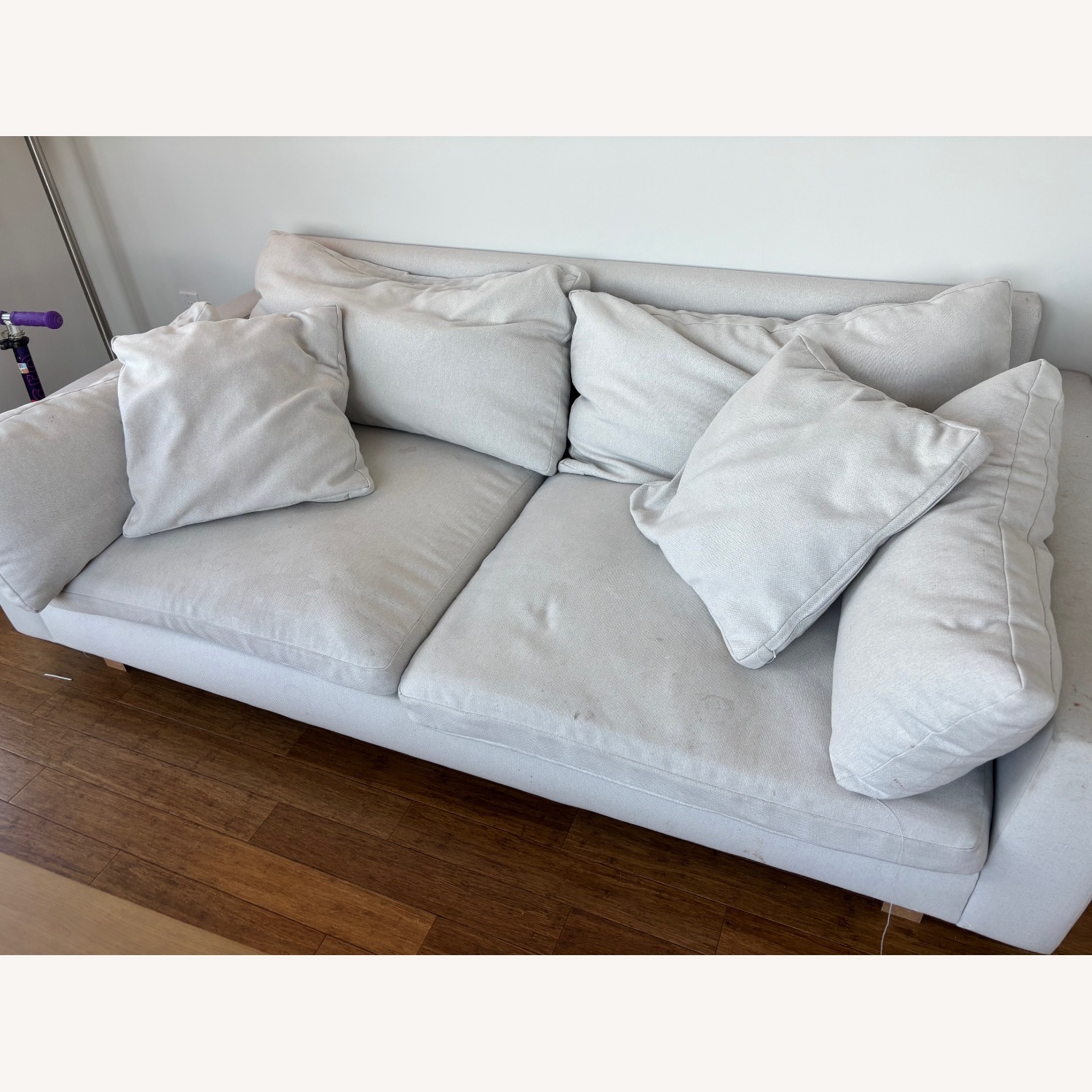 West Elm Harmony White Fabric 2 Seater Sofa - image-1