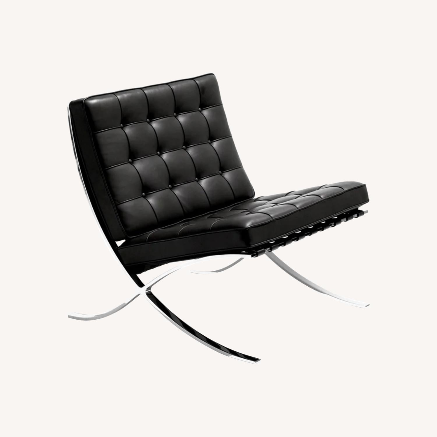 Knoll Barcelona Chair Black Metal Accent Chairs - image-0