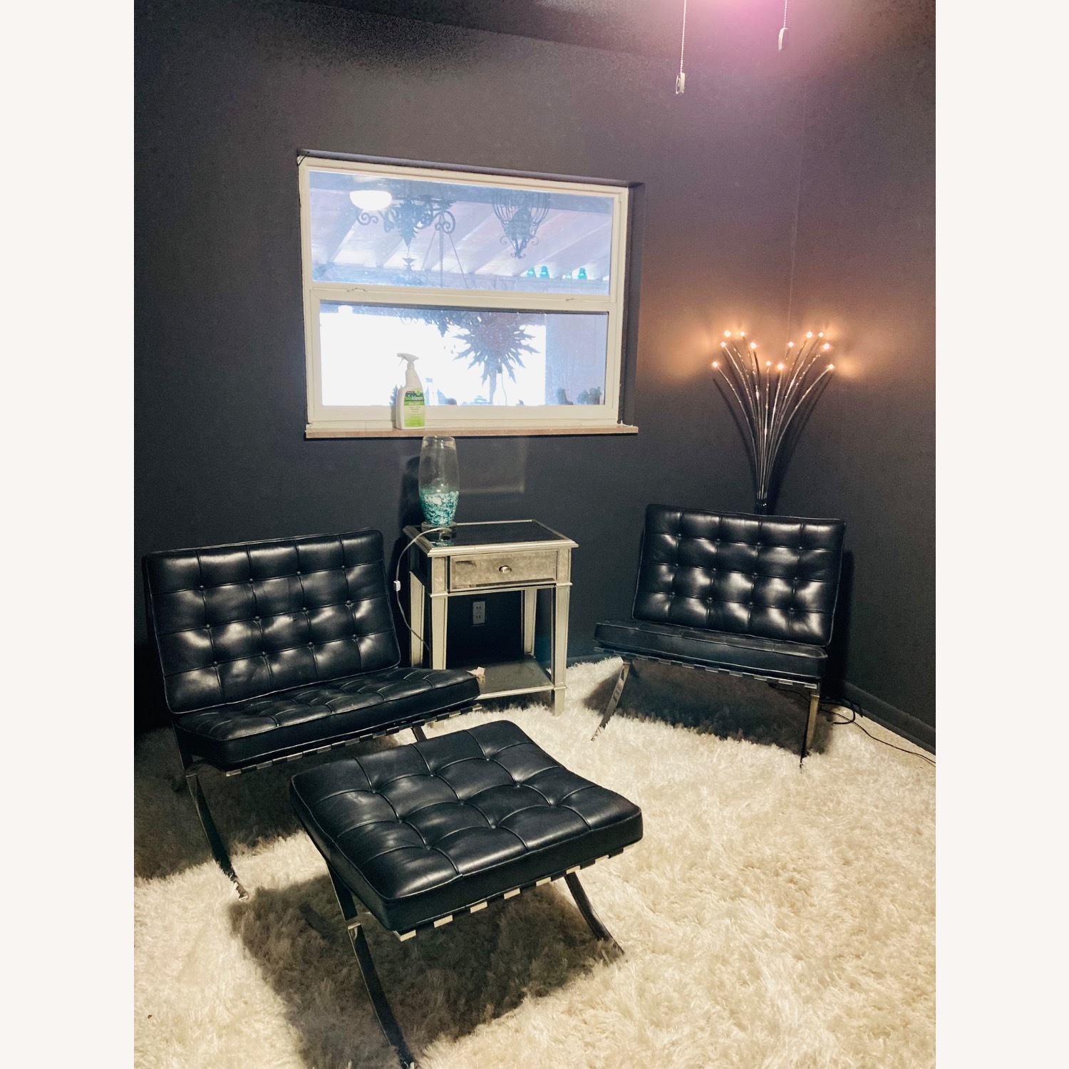 Knoll Barcelona Chair Black Metal Accent Chairs - image-1