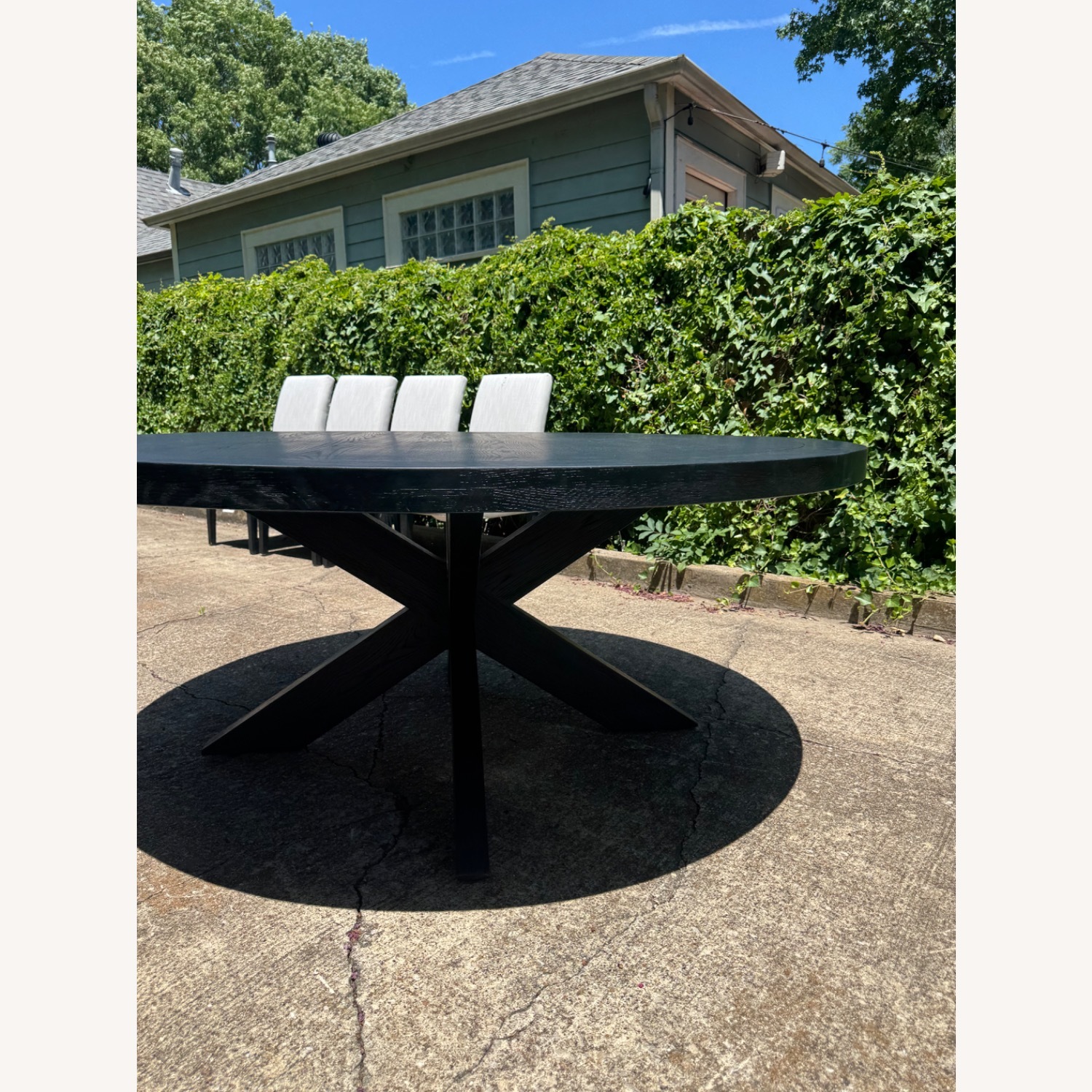 RH 1960s French X-Base 72” Round Dining Table - image-6