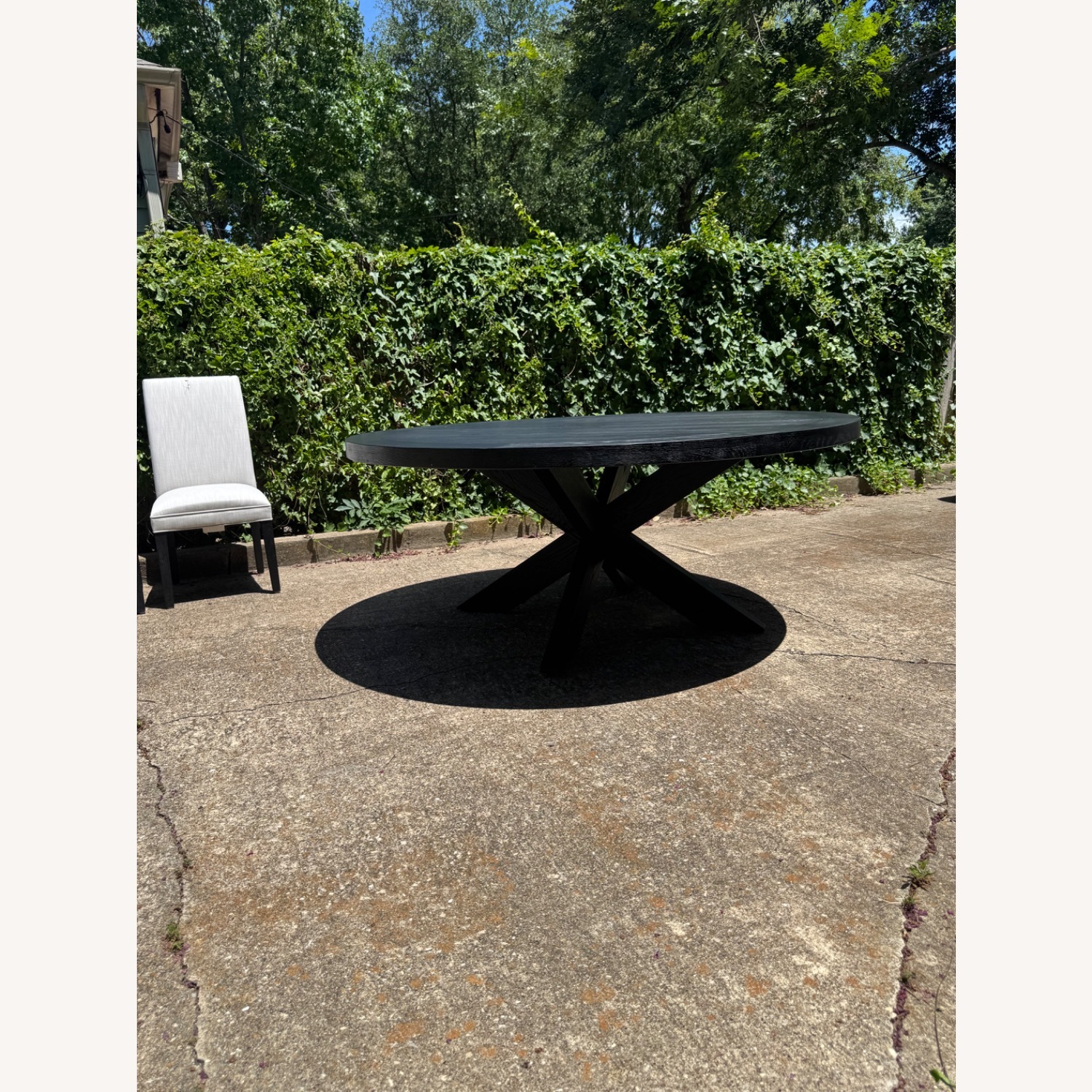 RH 1960s French X-Base 72” Round Dining Table - image-5