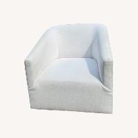 RH Shelter Arm Swivel Chairs White Set Of 2 Linen