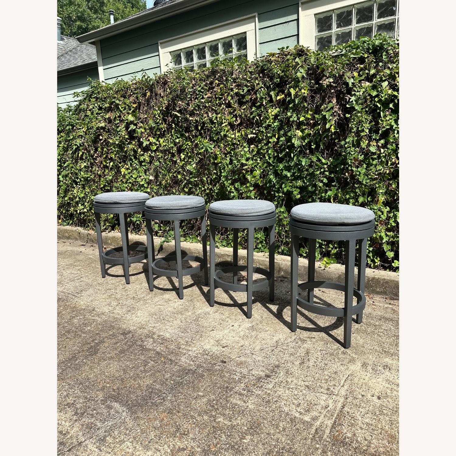 RH Balmain Aluminum Swivel Outdoor Stools Set of 4 - image-4