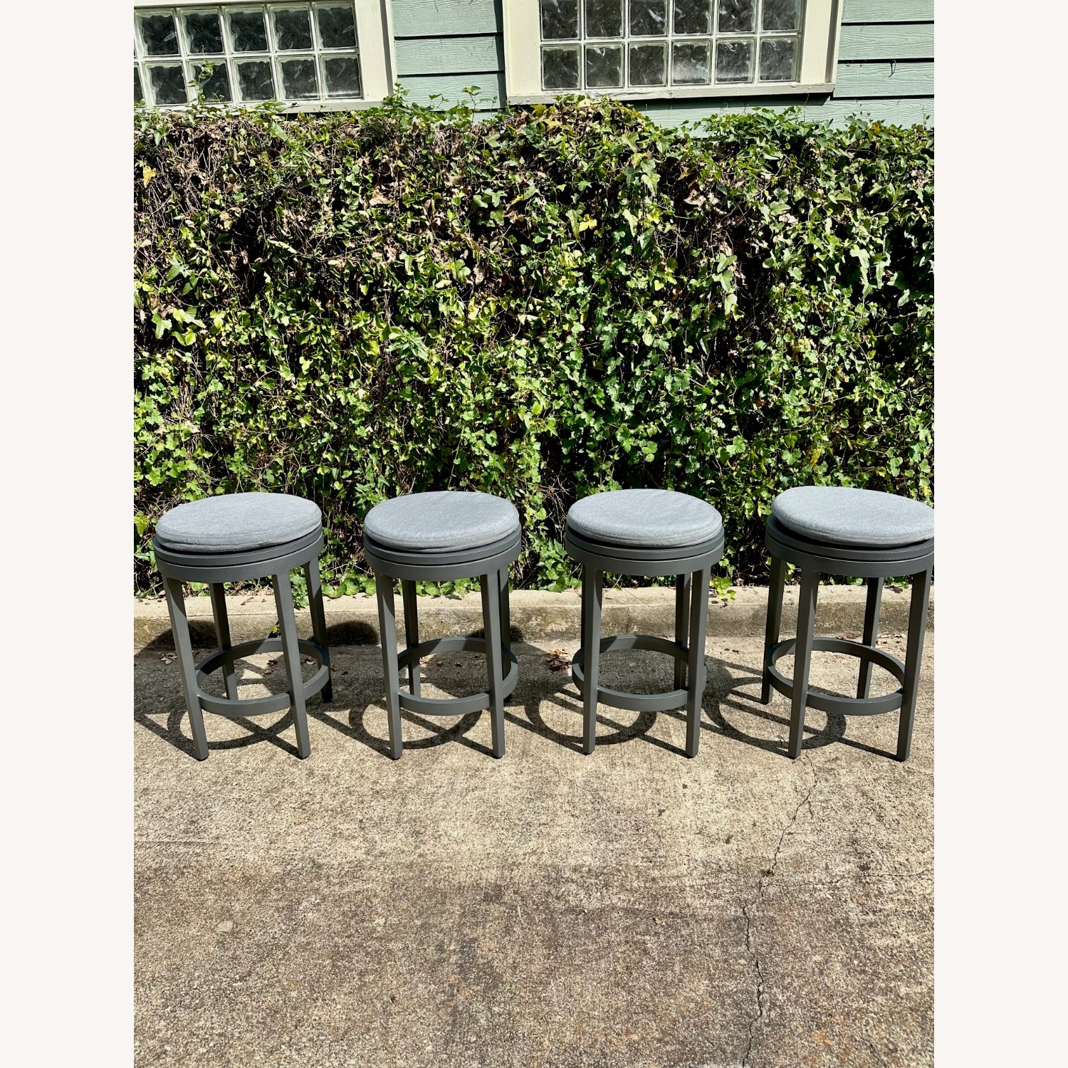 RH Balmain Aluminum Swivel Outdoor Stools Set of 4 - image-2