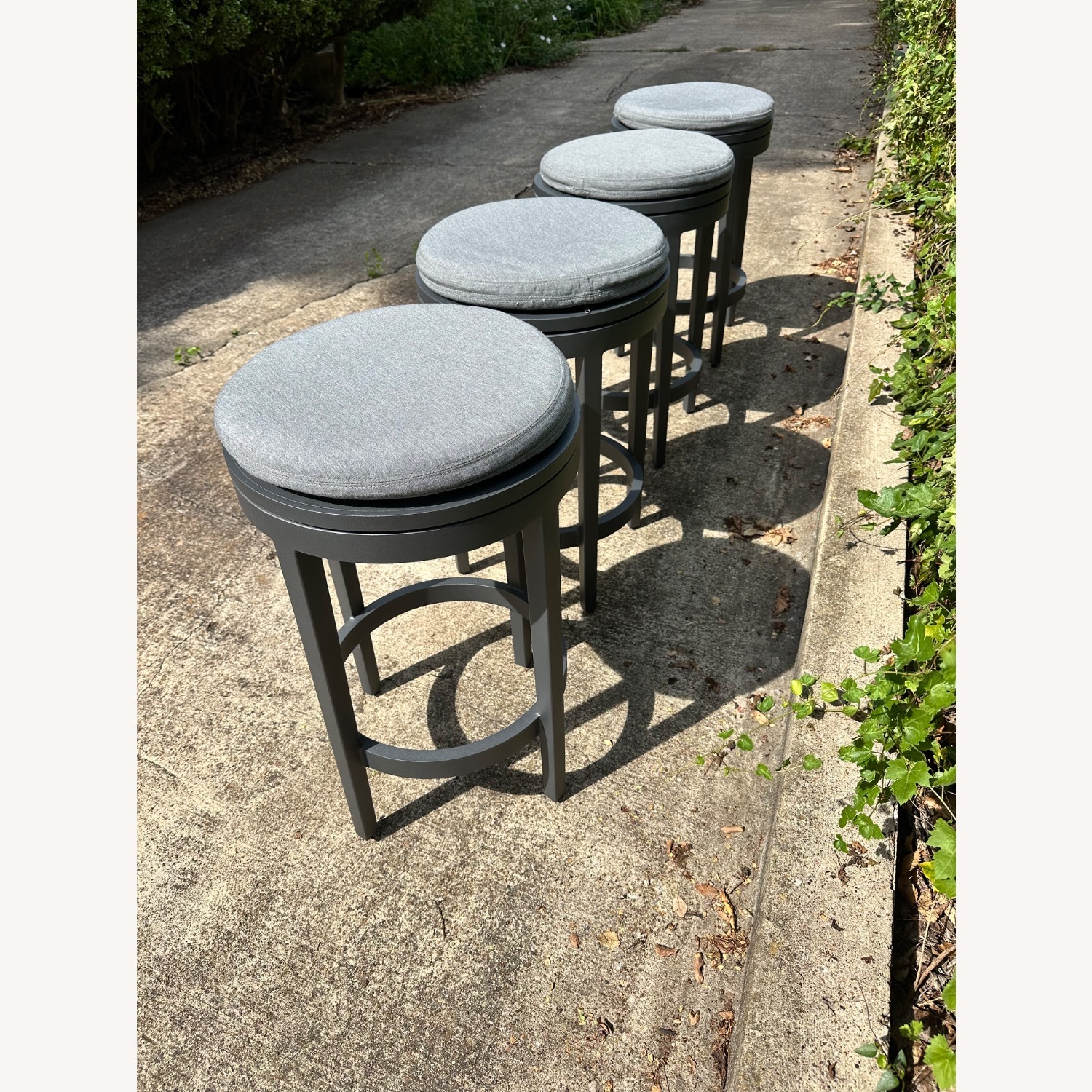 RH Balmain Aluminum Swivel Outdoor Stools Set of 4 - image-5